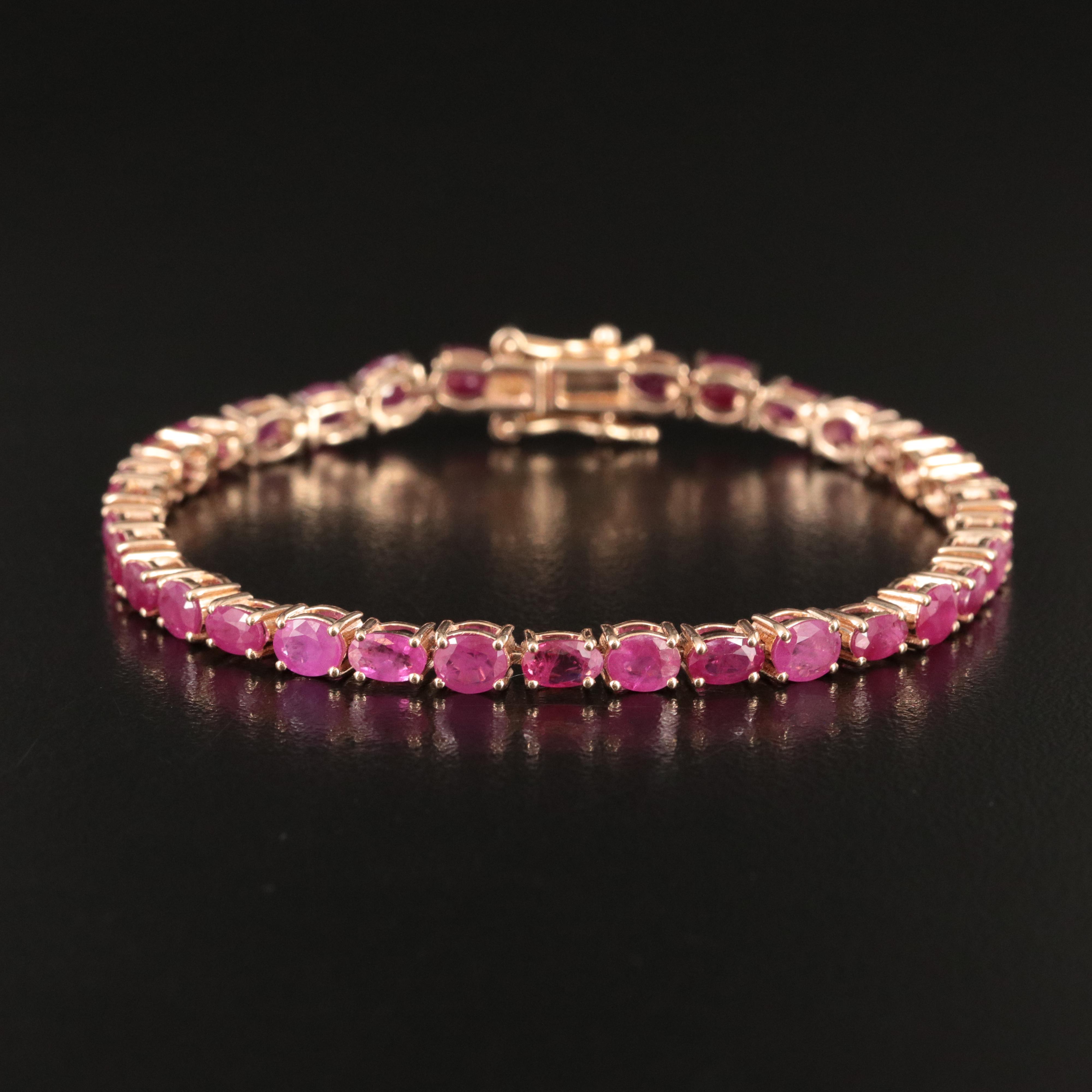 14K Ruby Line Bracelet