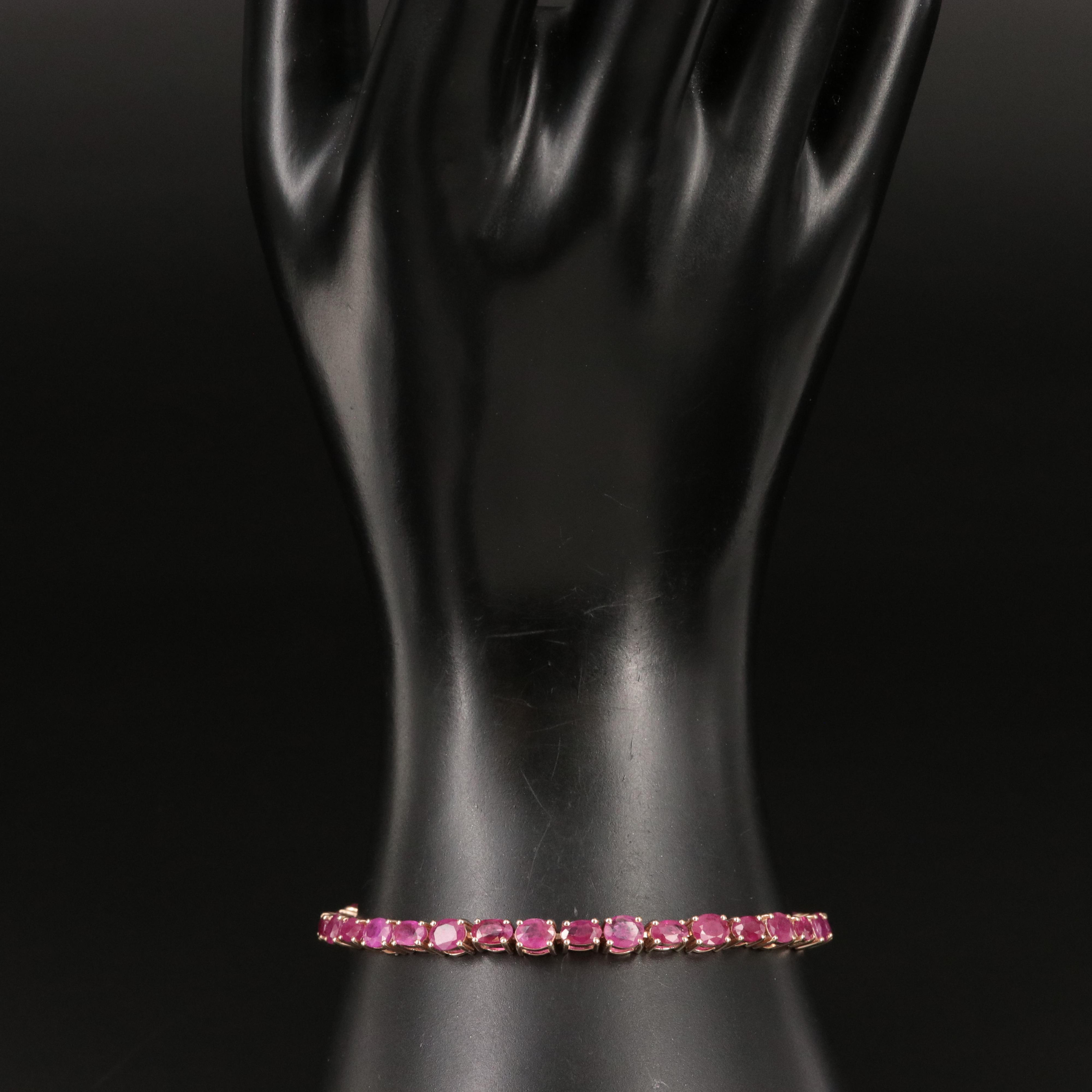 14K Ruby Line Bracelet