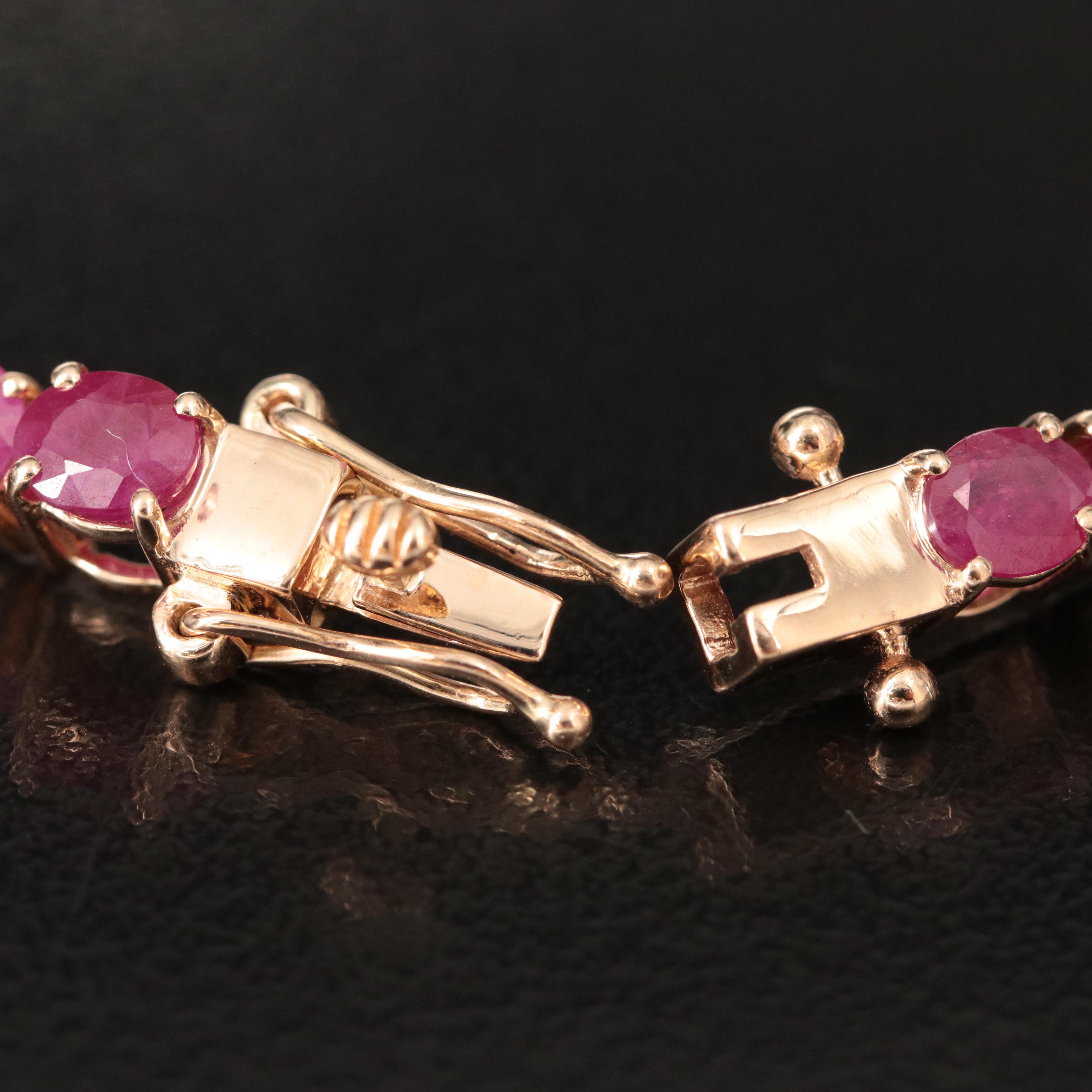 14K Ruby Line Bracelet