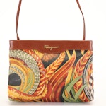 Salvatore Ferragamo Crossbody Bag in Printed Coated Canvas and Leather