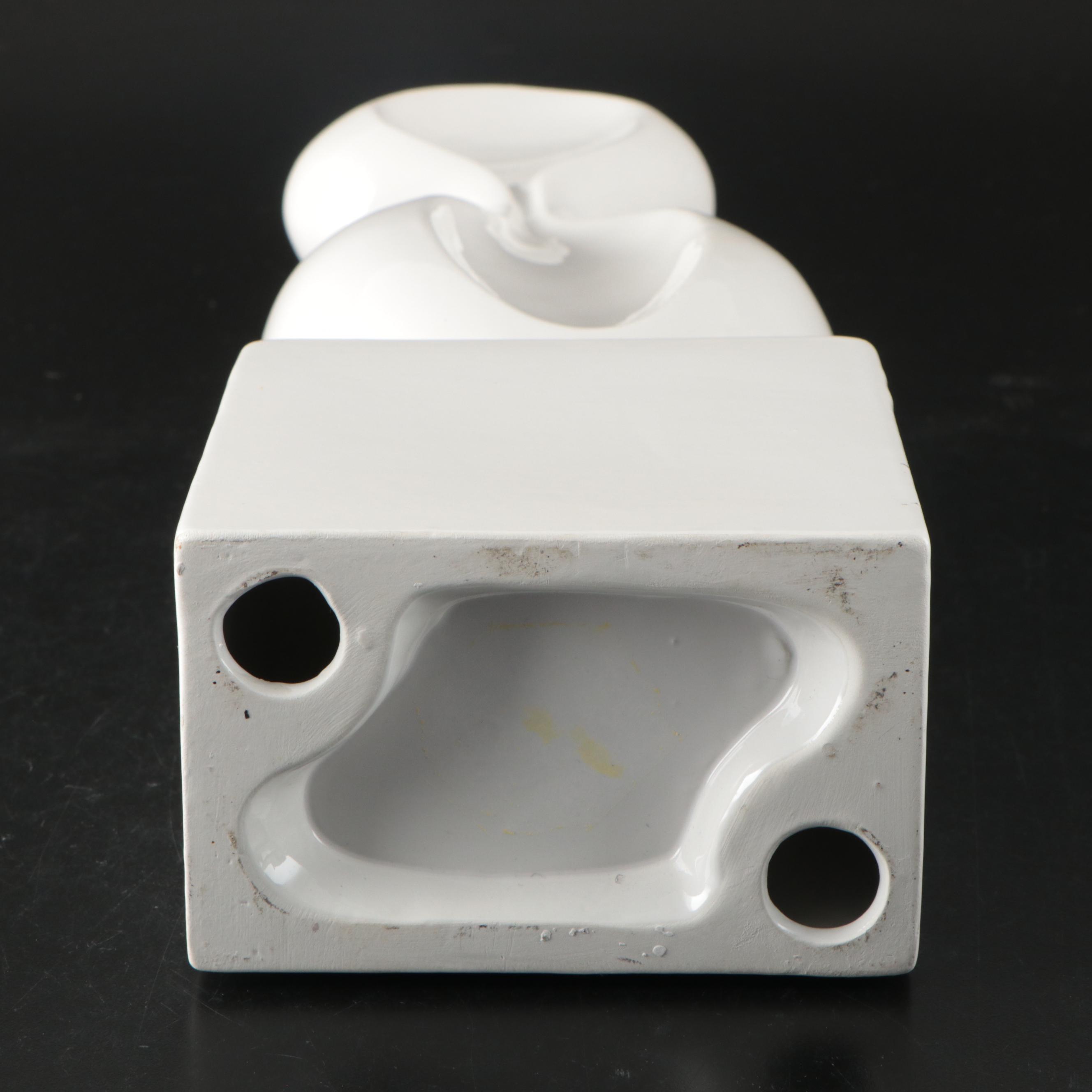 Resin Fox with White Ceramic Figurine