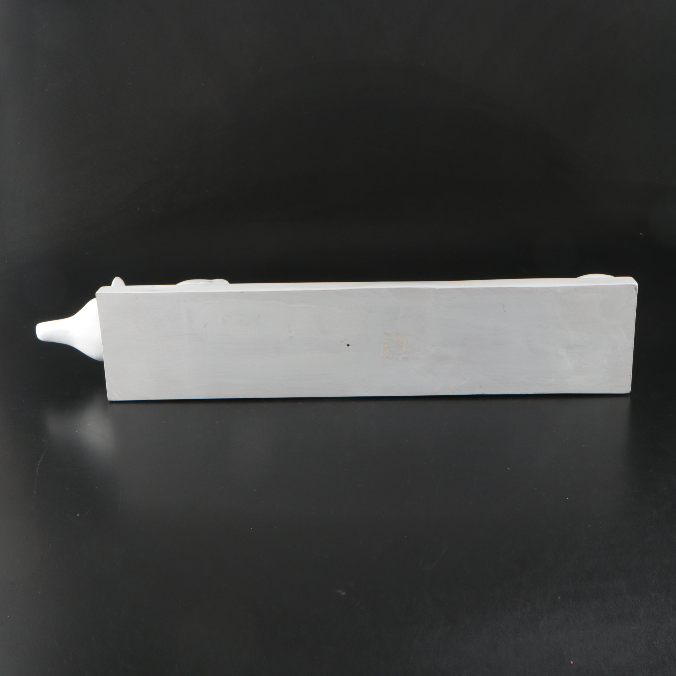 Resin Fox with White Ceramic Figurine