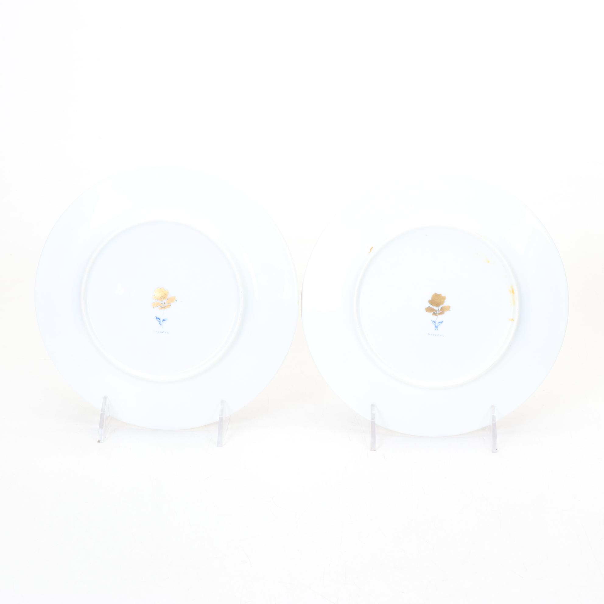 Dozen Vivid Quatrefoil Dessert Plates