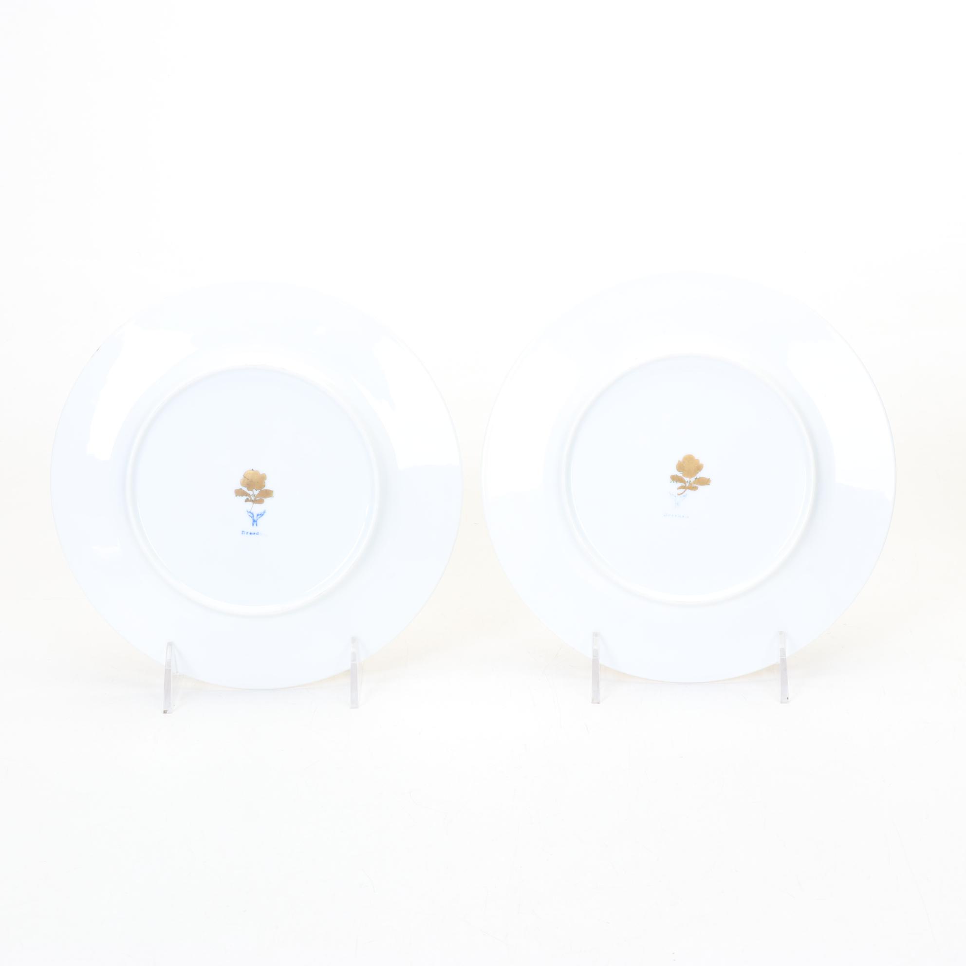 Dozen Vivid Quatrefoil Dessert Plates