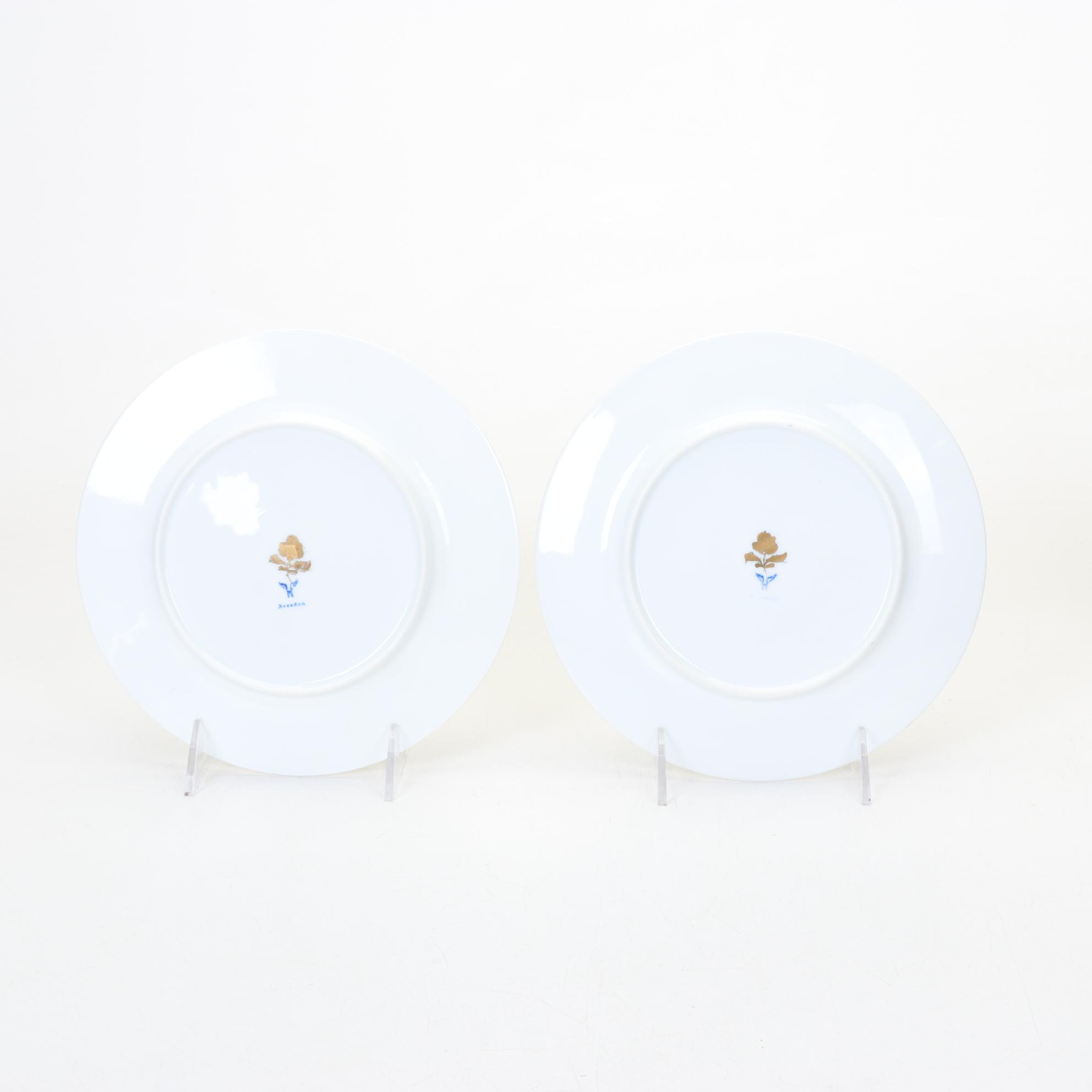 Dozen Vivid Quatrefoil Dessert Plates