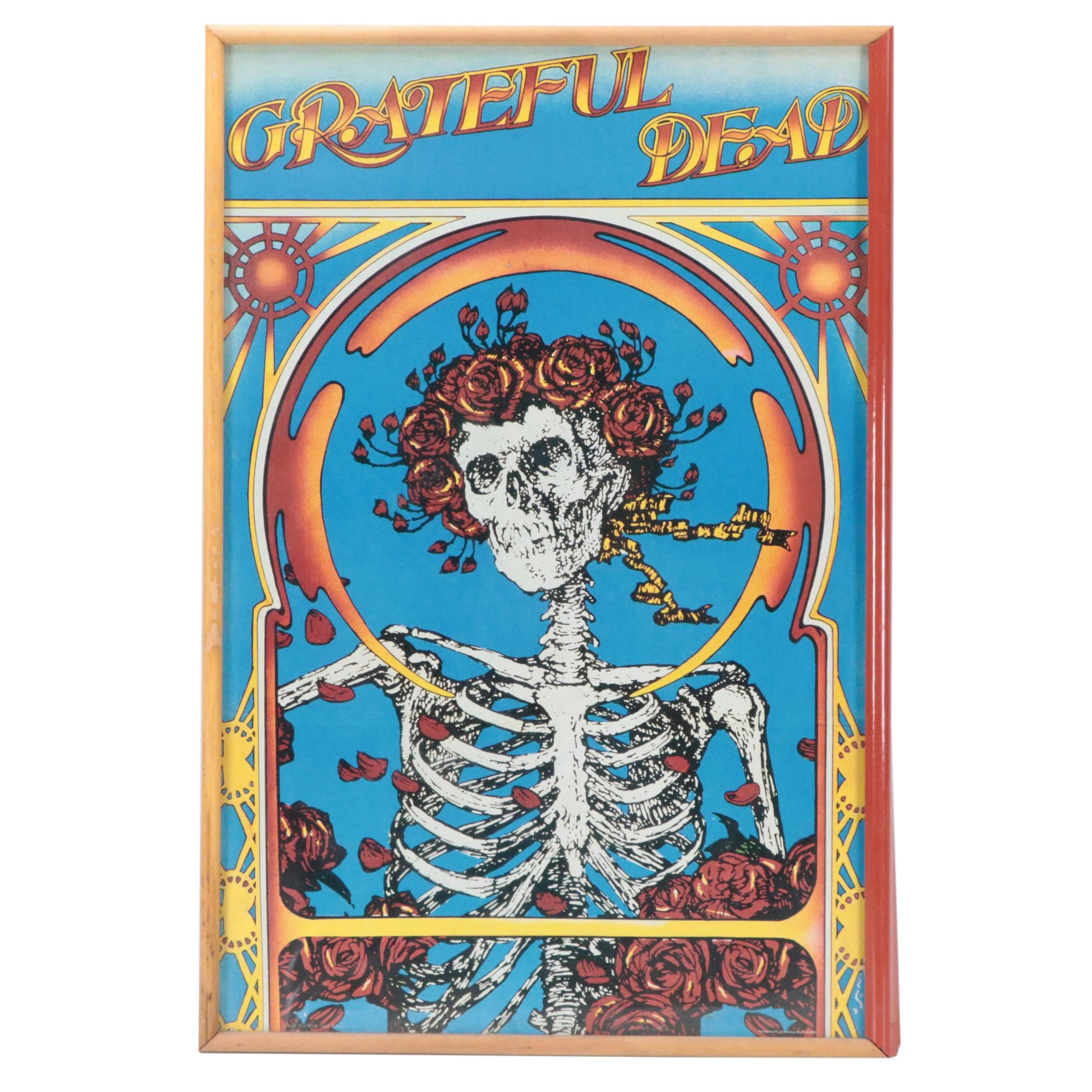 Offset Lithograph Grateful Dead Skull and Roses Poster, 1984
