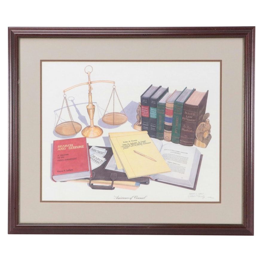 Robert Conely Offset Lithograph "Assistance of Counsel"