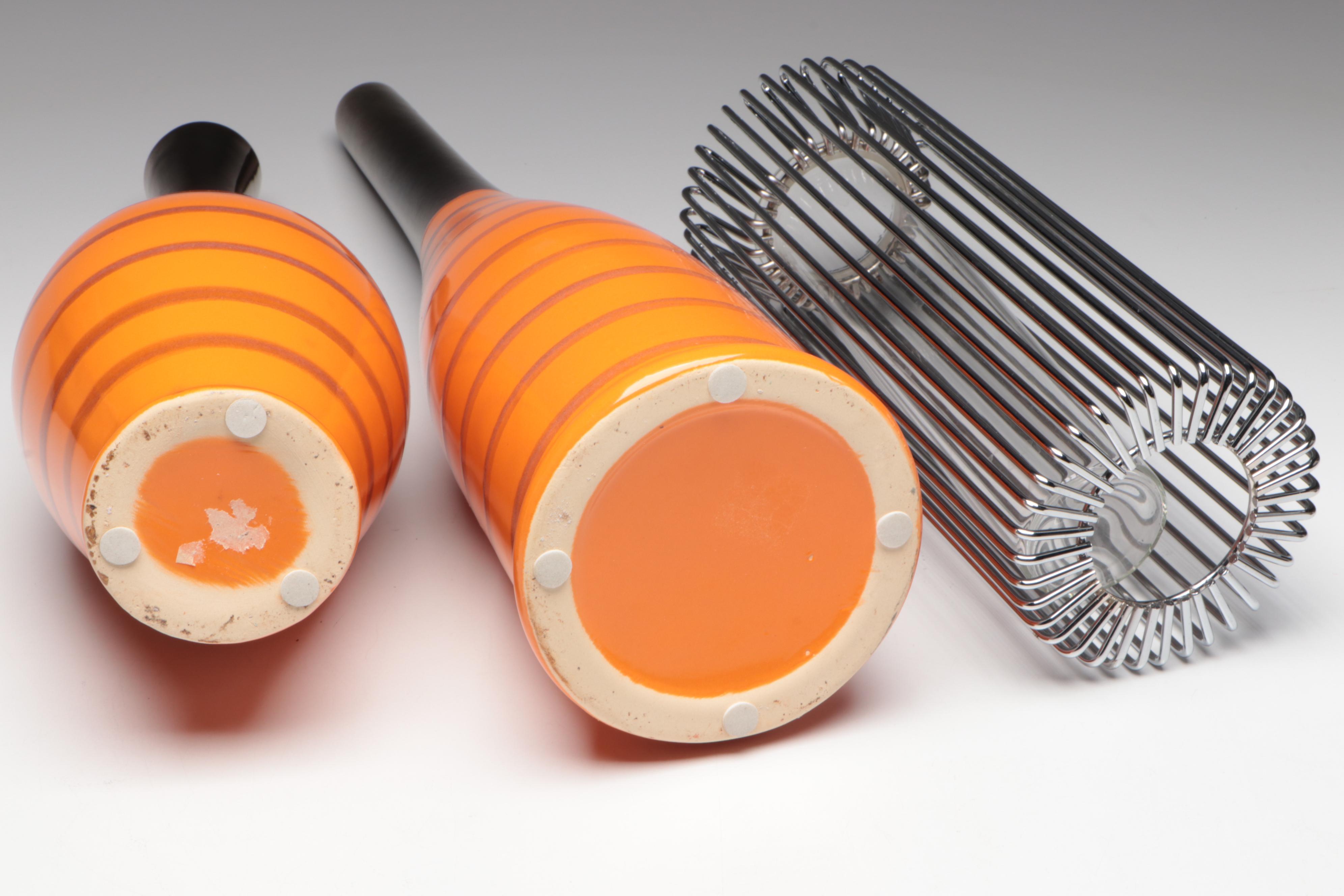 Metal Wire Centerpiece Bowl with Ceramic, Glass, and Metal Vases