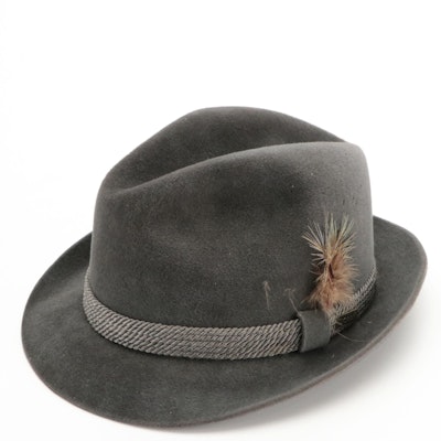 Dobb's Fifth Avenue New York Gray Felted Fur Fedora Hat in Box