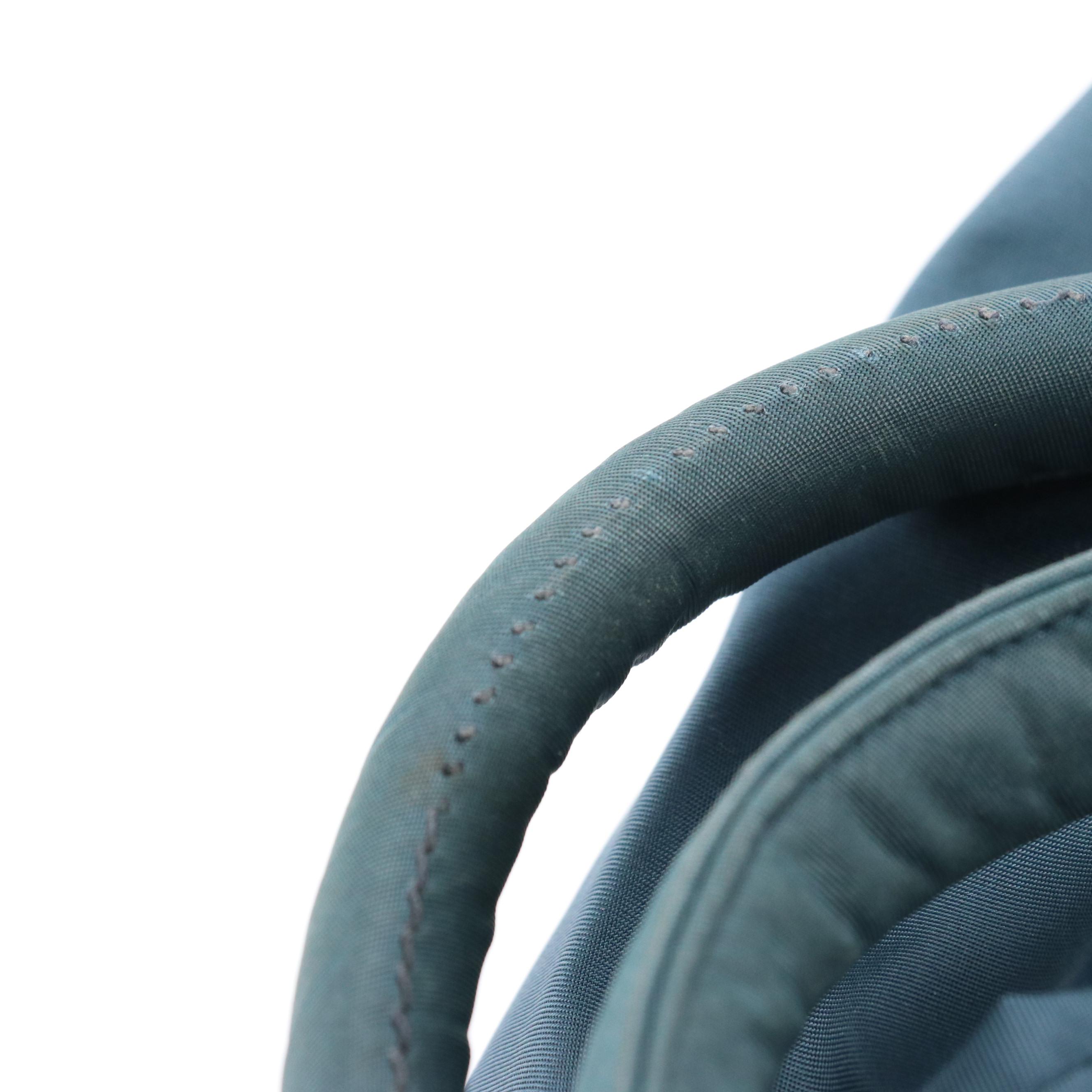 Prada Reversible Shoulder Tote in Dark Turquoise and Navy Blue Tessuto Nylon