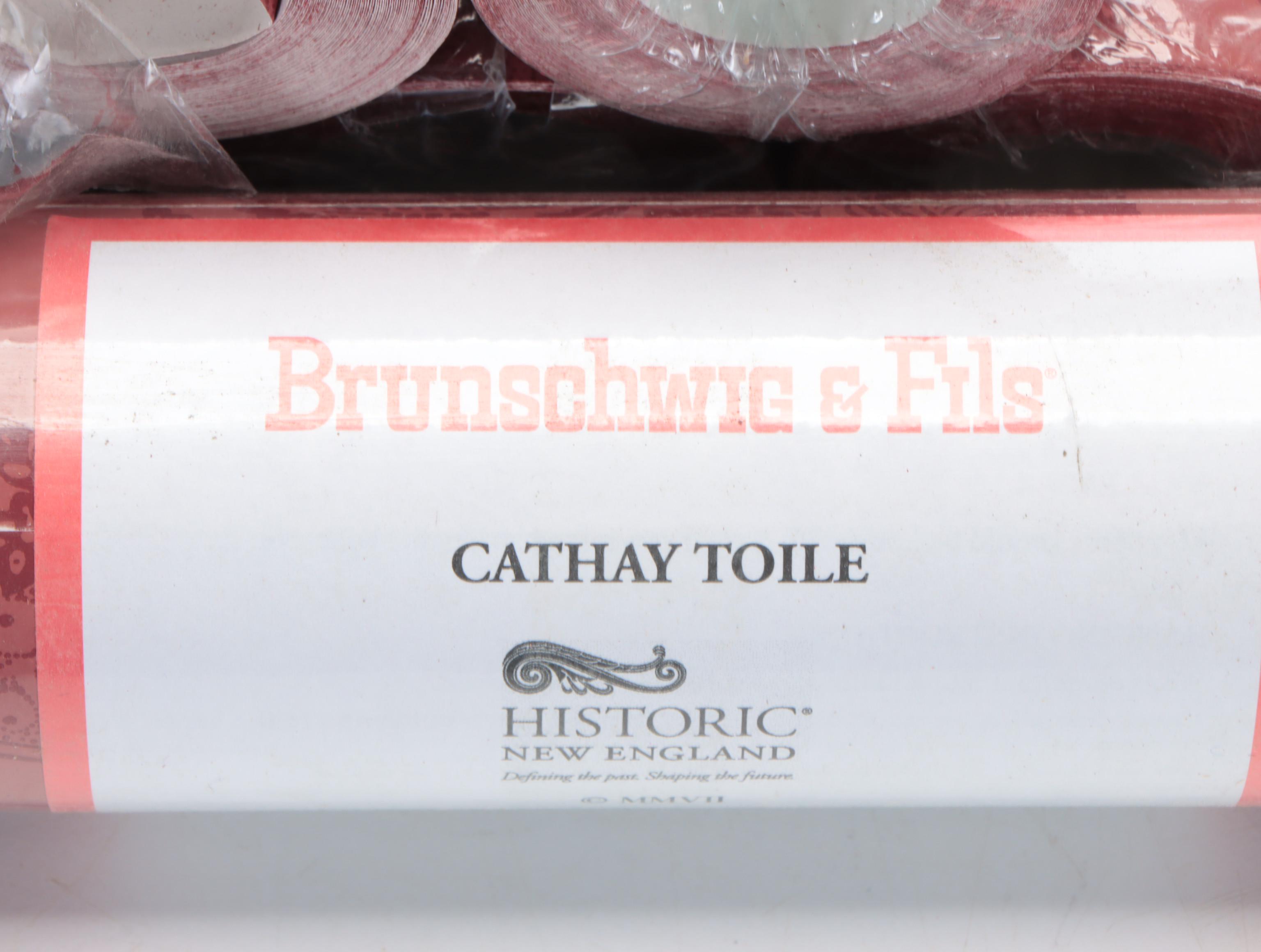 Brunschwig & Fils "Cathay Toile" Pre-Trimmed Wipeable Wallpaper
