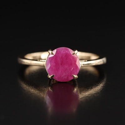 14K 2.02 CT Ruby Solitaire Ring