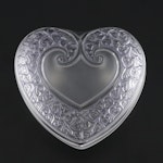 Lalique "Boîte Coeur" Frosted Crystal Box, In Original Box
