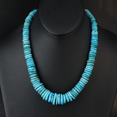 Relios Graduated Turquoise Necklace with Sterling Clasp