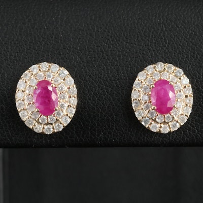 14K Ruby and Diamond Earrings