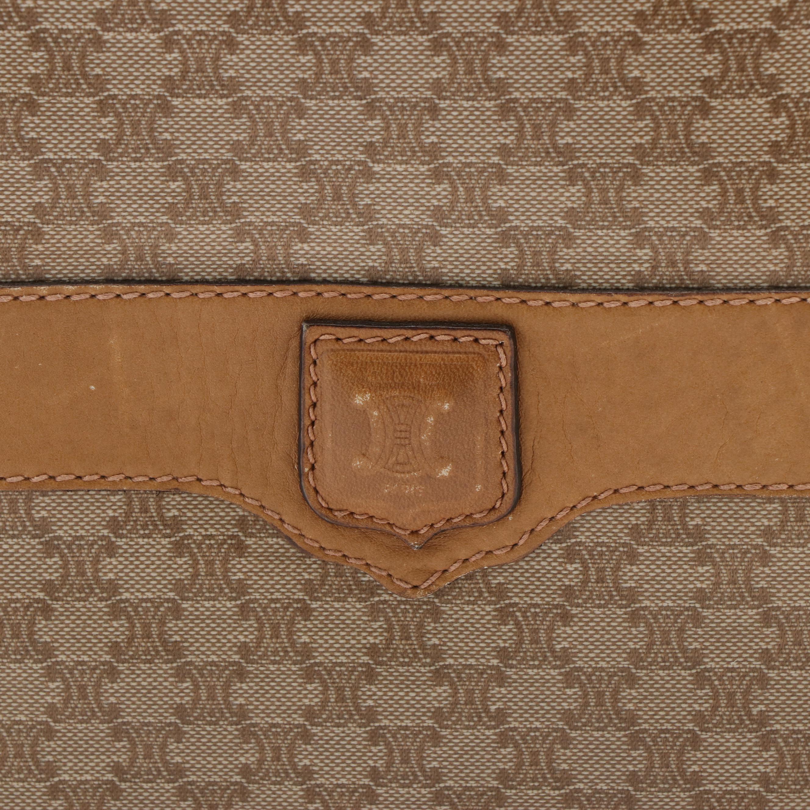 Celine Macadam Tote in Beige Coated Canvas and Leather