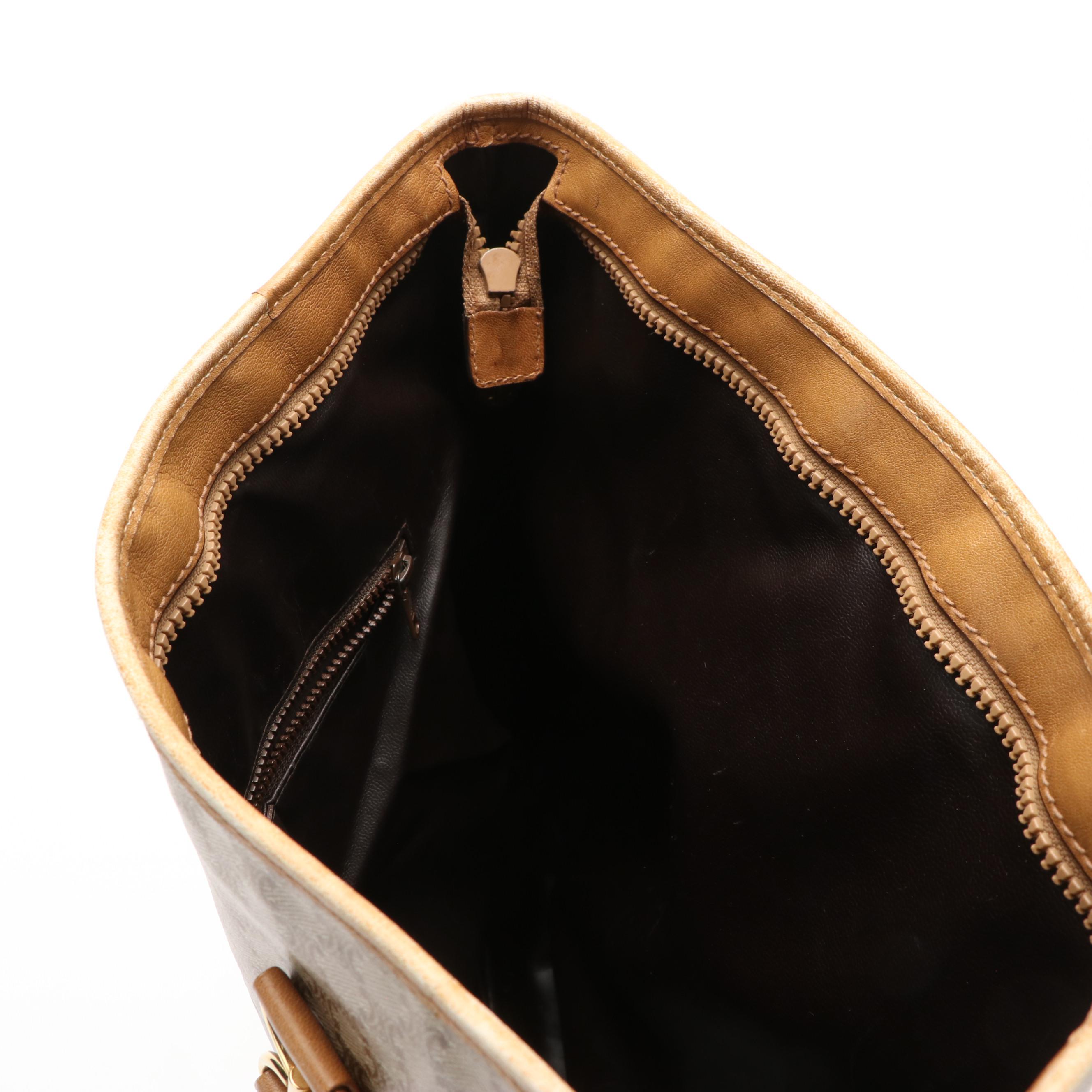 Celine Macadam Tote in Beige Coated Canvas and Leather