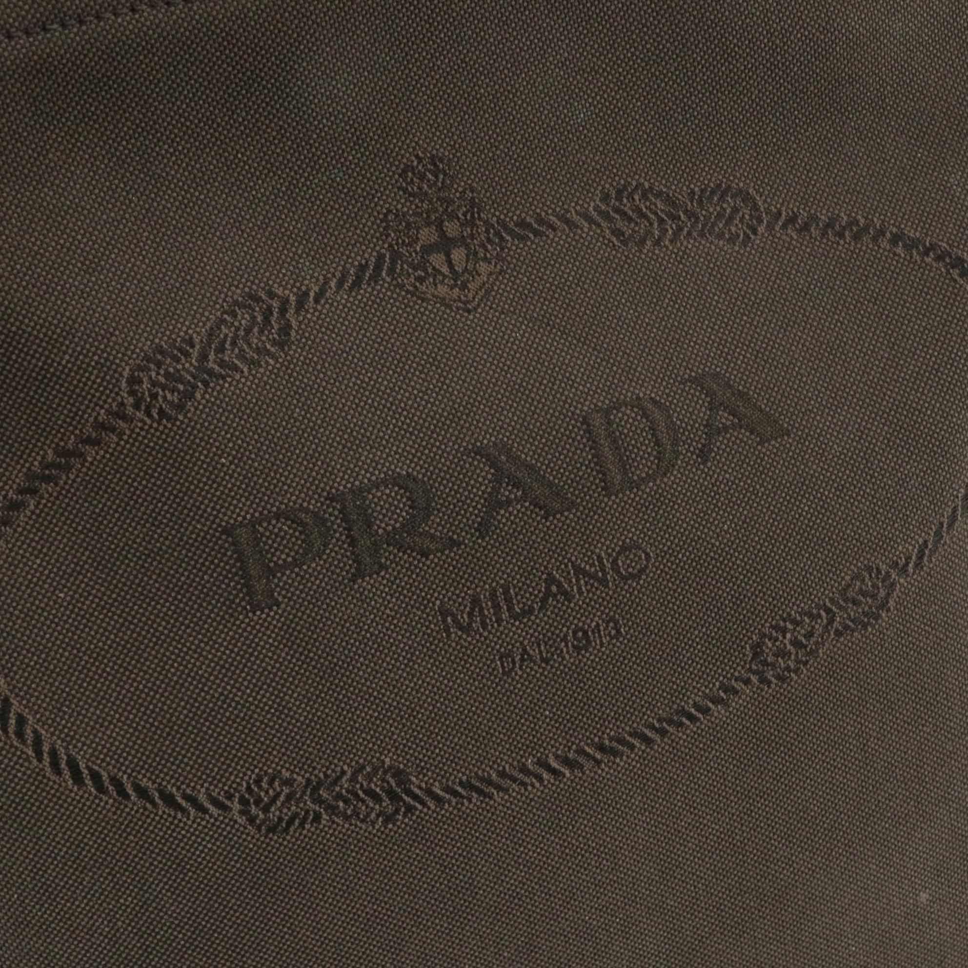 Prada Slim Crossbody Tote in Logo Canapa Canvas with Leather Trim
