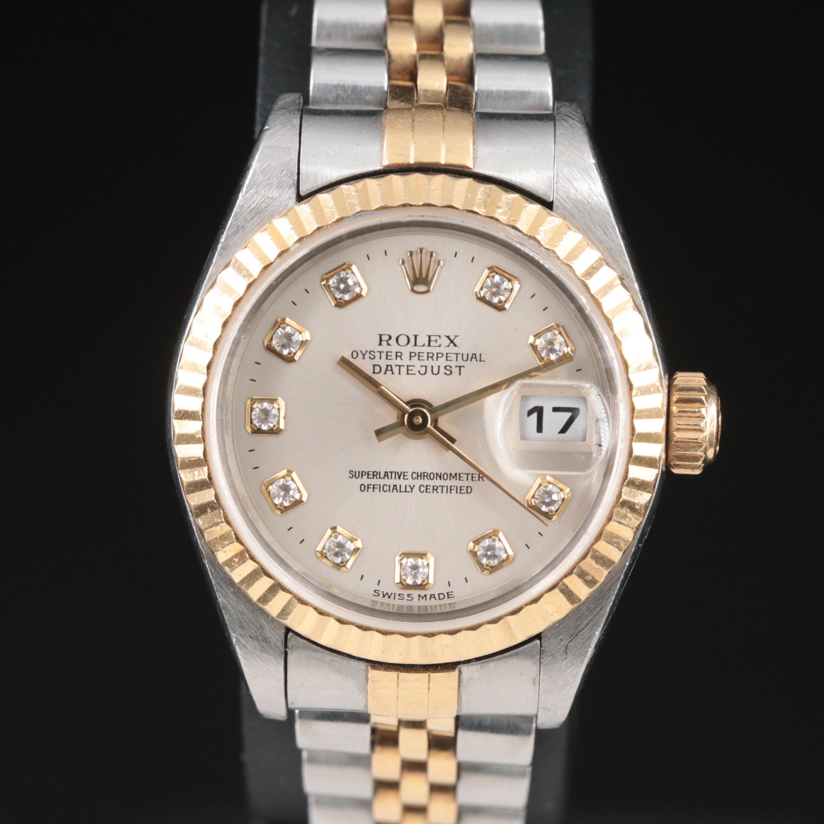 2000 Rolex Datejust Custom Diamond Dial Two-Tone Automatic Watch