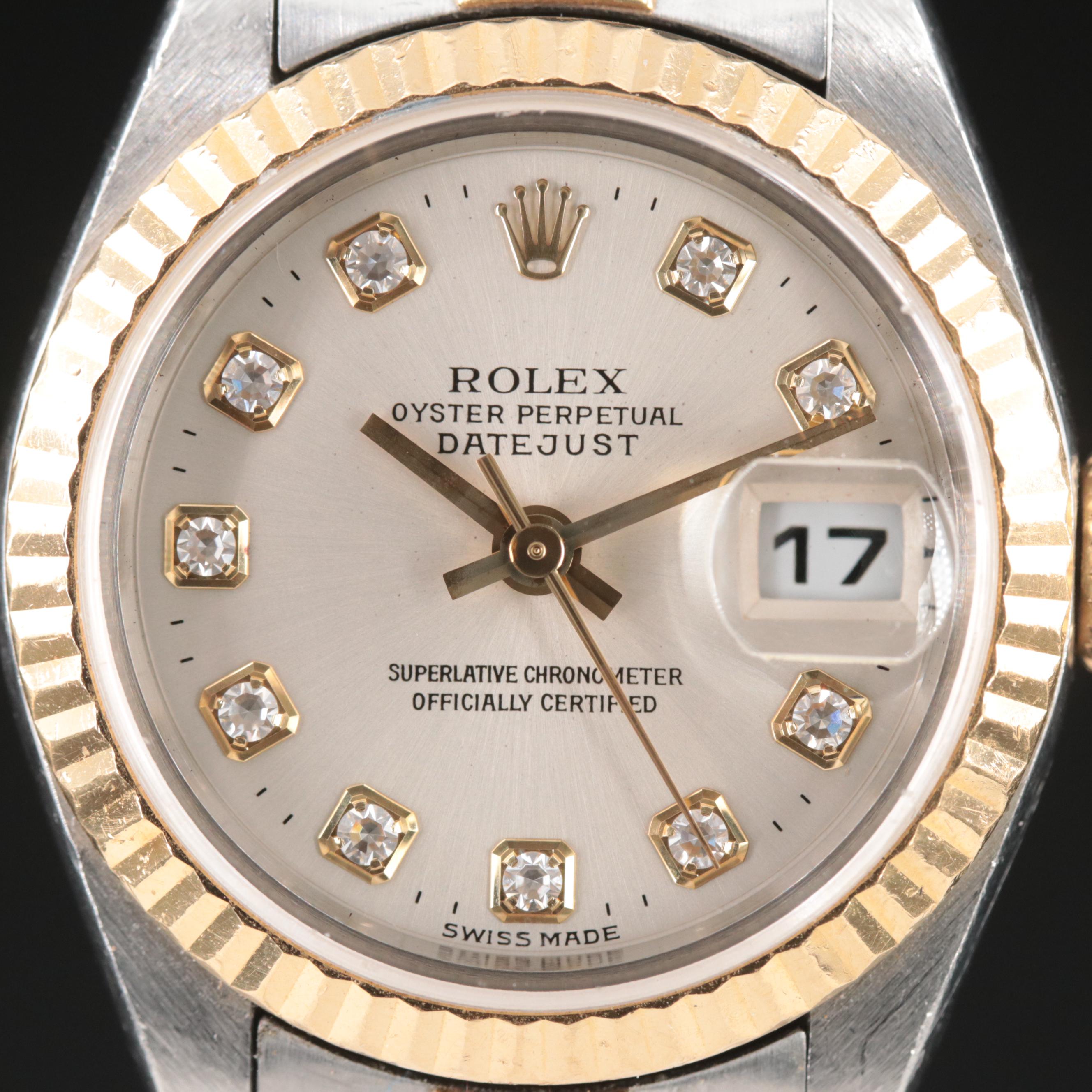 2000 Rolex Datejust Custom Diamond Dial Two-Tone Automatic Watch