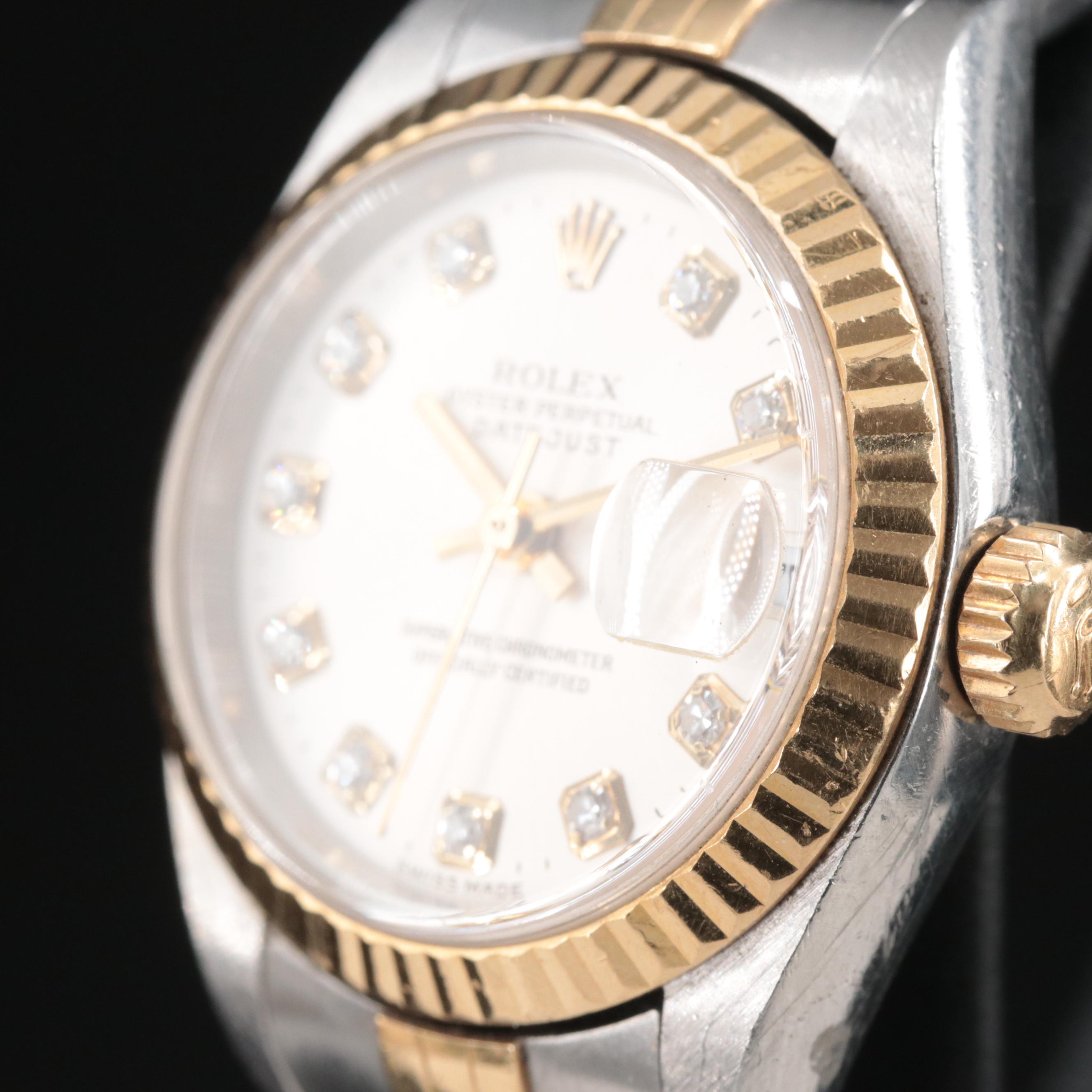2000 Rolex Datejust Custom Diamond Dial Two-Tone Automatic Watch