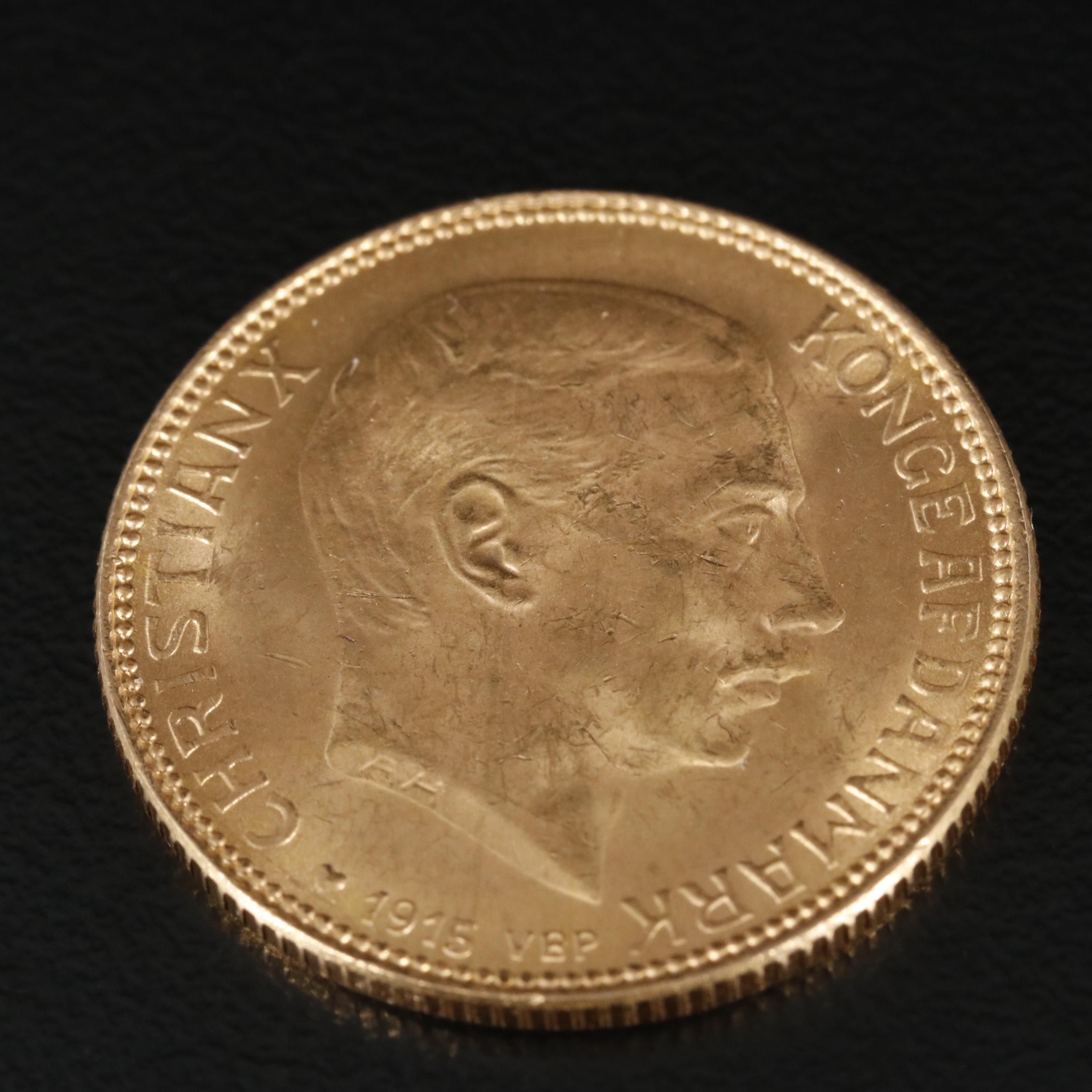 1915 Denmark 20-Kroner Gold Coin