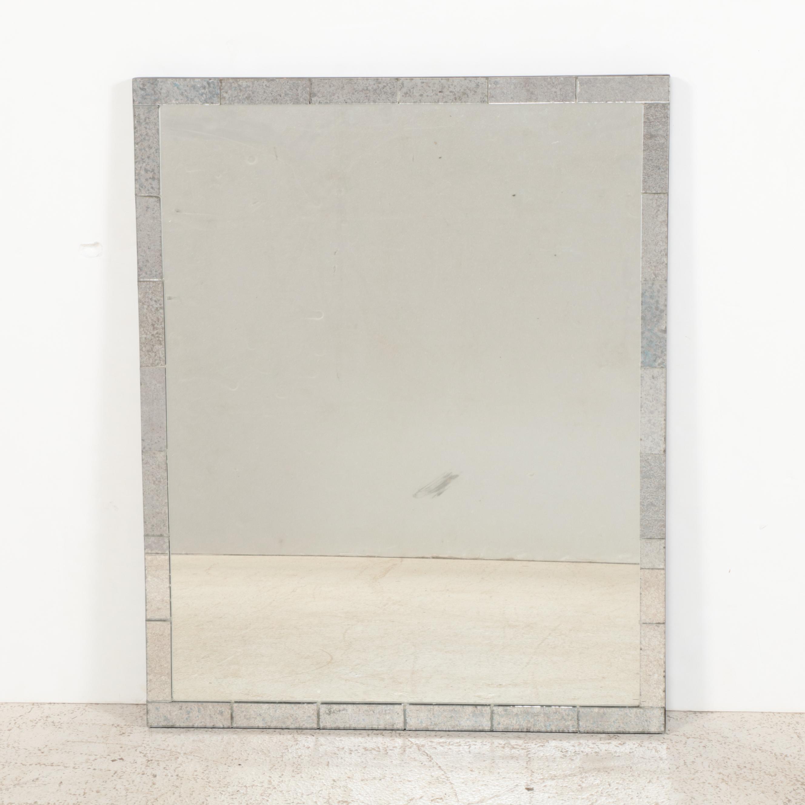 Ballard Designs Mercury Glass Framed Wall Mirror Pair