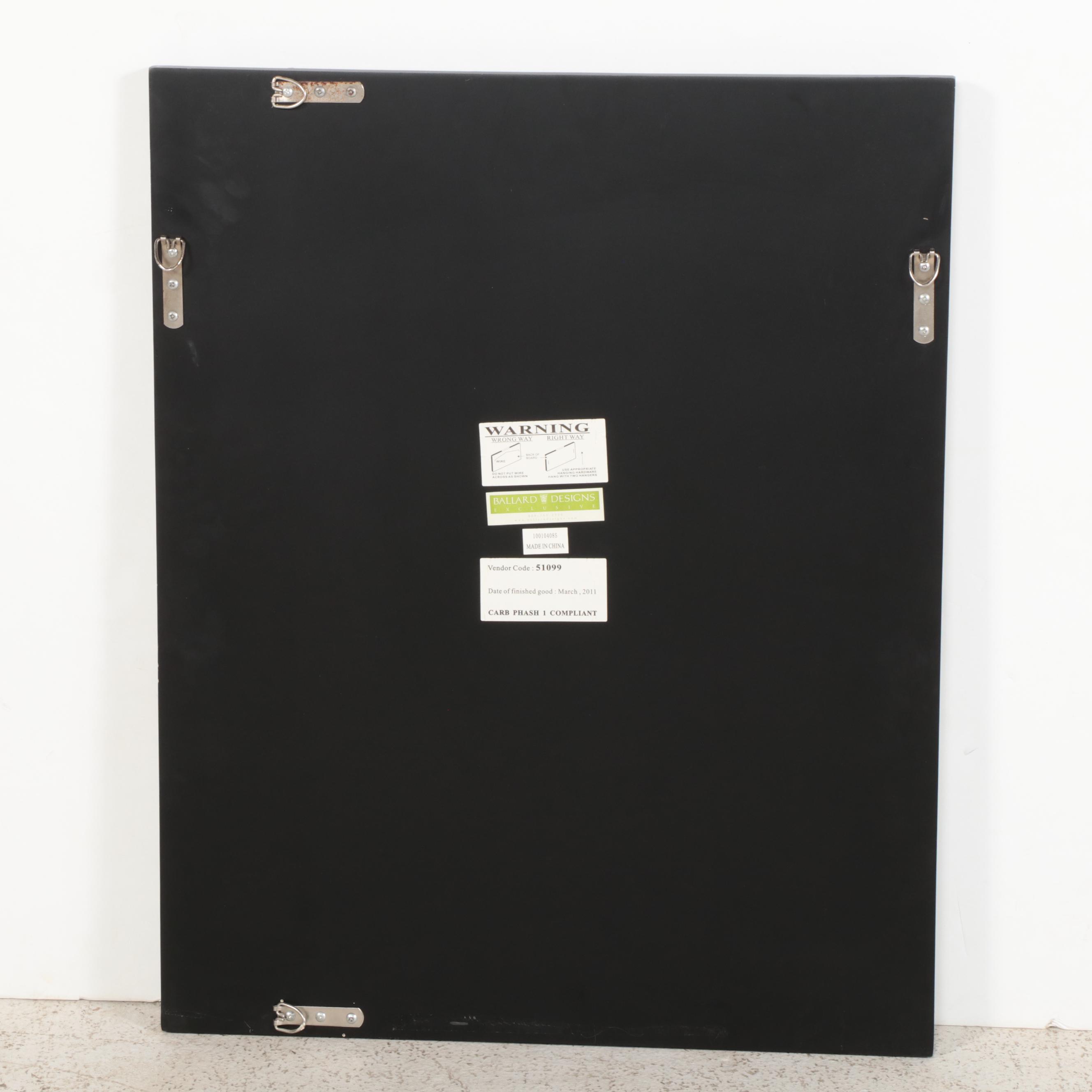 Ballard Designs Mercury Glass Framed Wall Mirror Pair