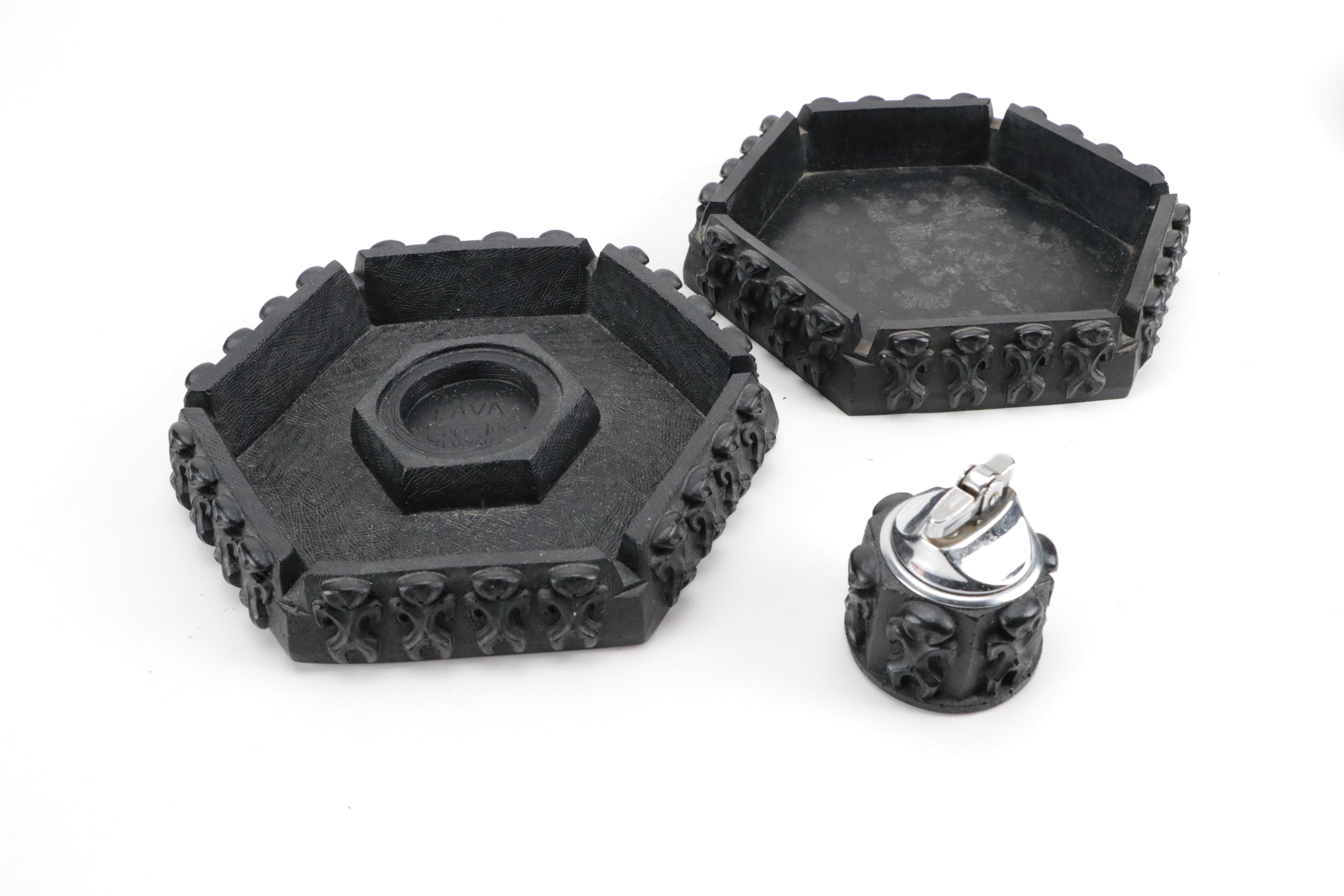 Royal Haeger and Other Ceramic, Metal and Black Lava Ashtrays