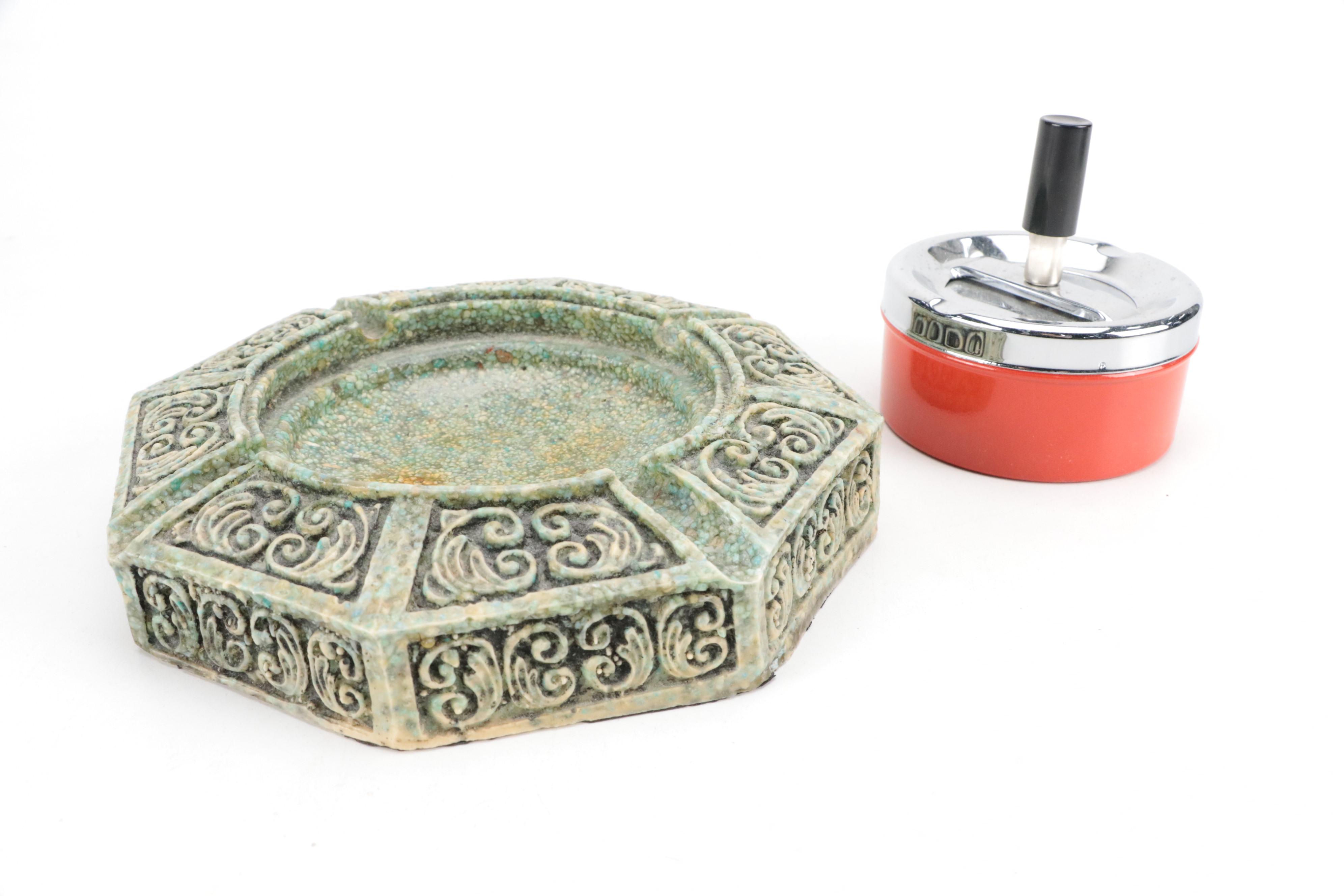 Royal Haeger and Other Ceramic, Metal and Black Lava Ashtrays