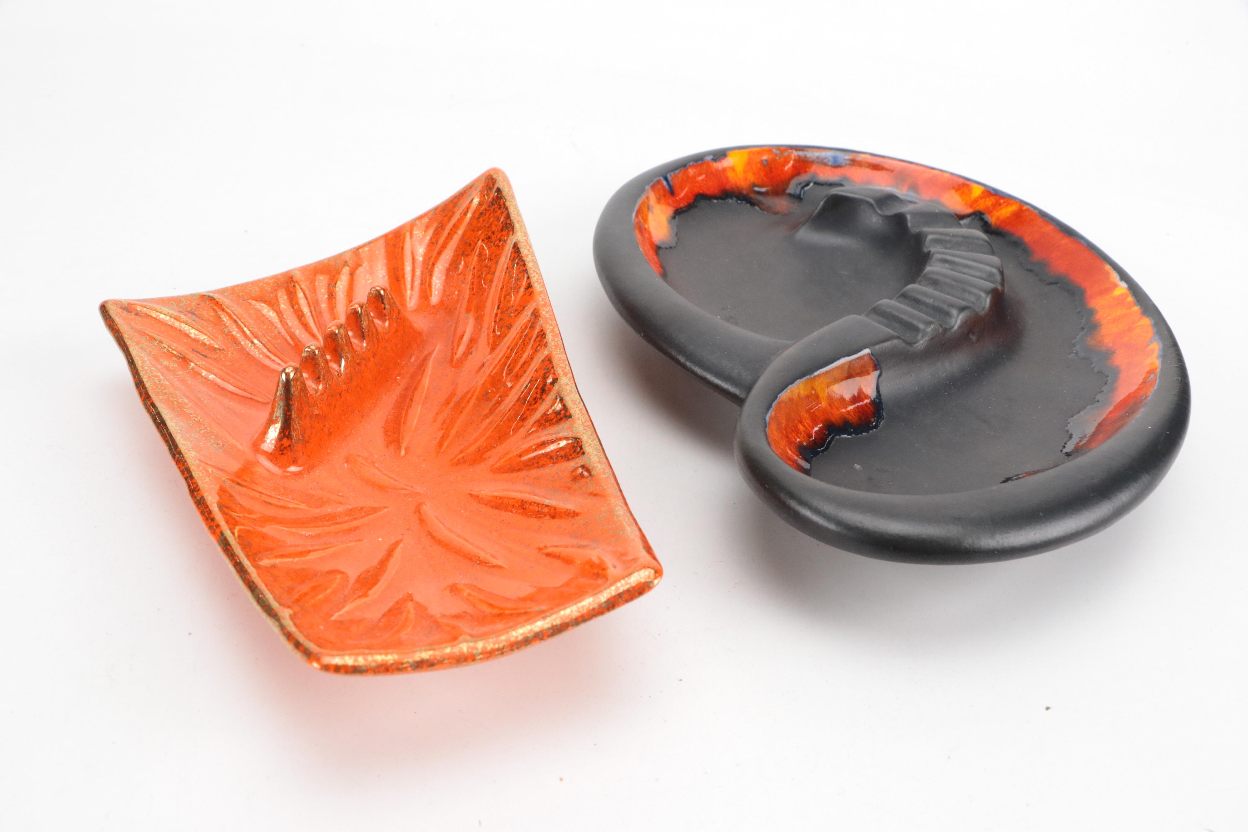 Royal Haeger and Other Ceramic, Metal and Black Lava Ashtrays