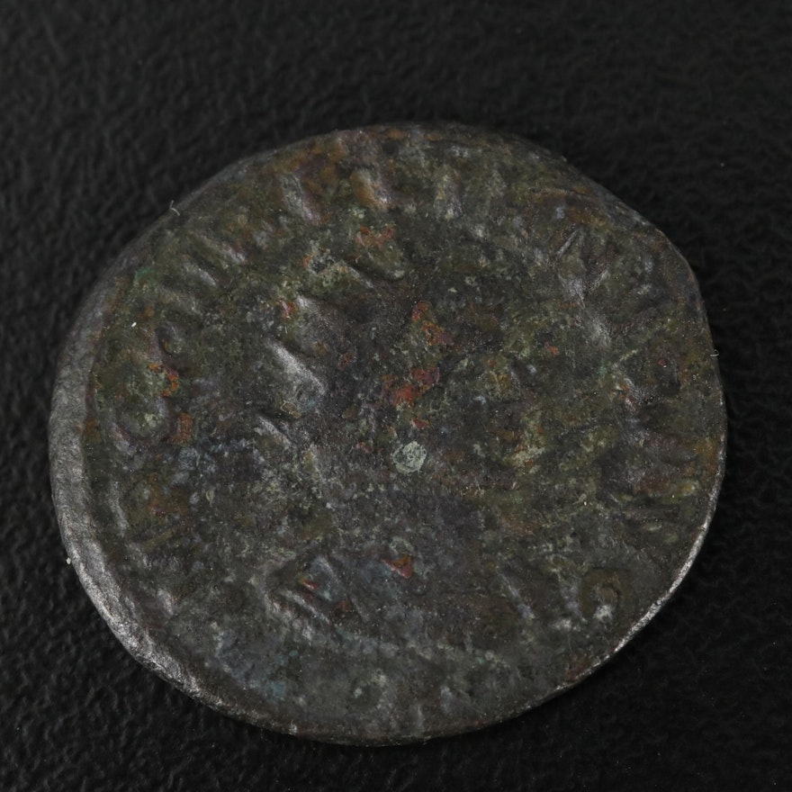 Ancient Roman Imperial Æ Antoninianus Coin of Vabalathus & Aurelian, c. 271 A.D.