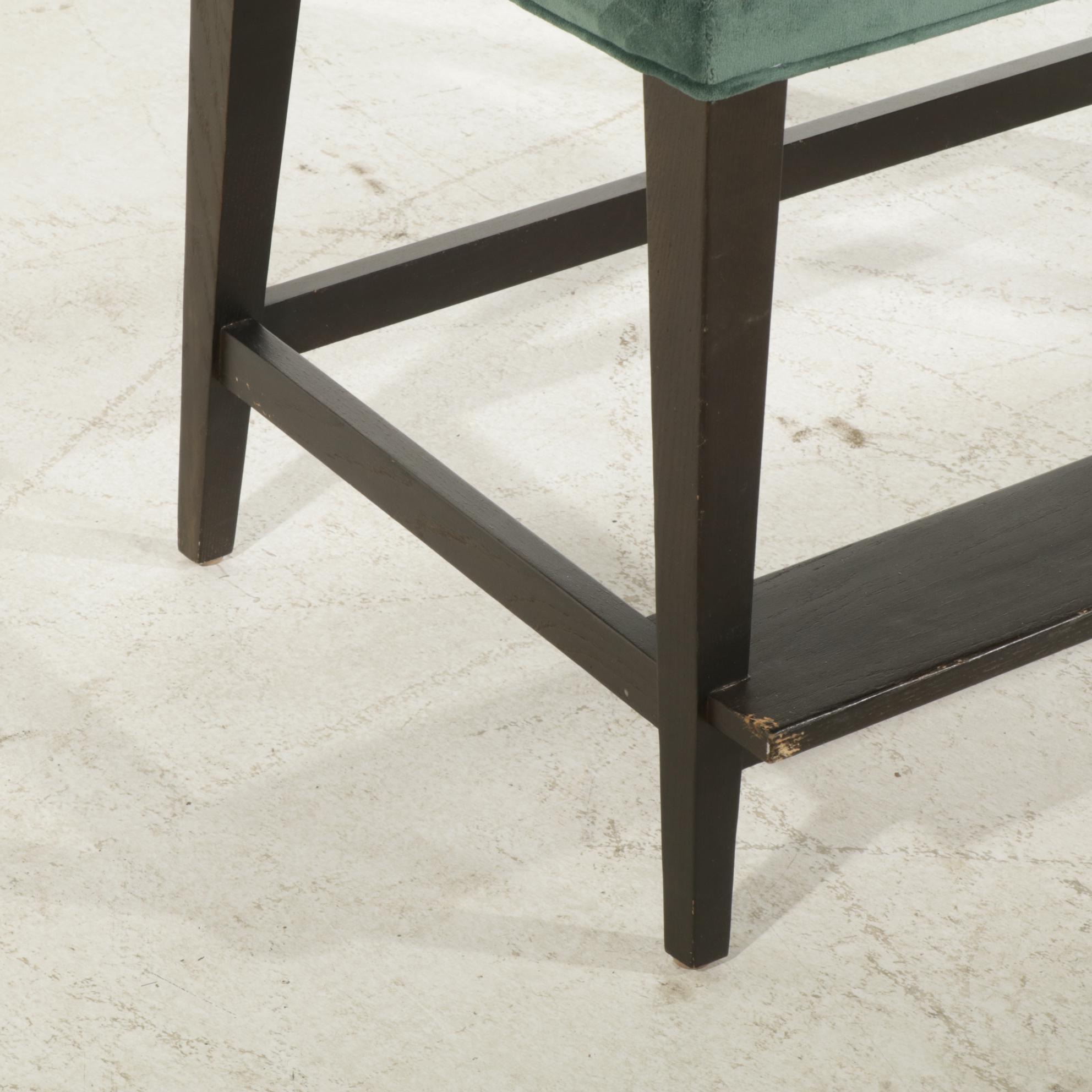 Pair of Lee Industries Ebonized Wood Dual Seat Counter Benches