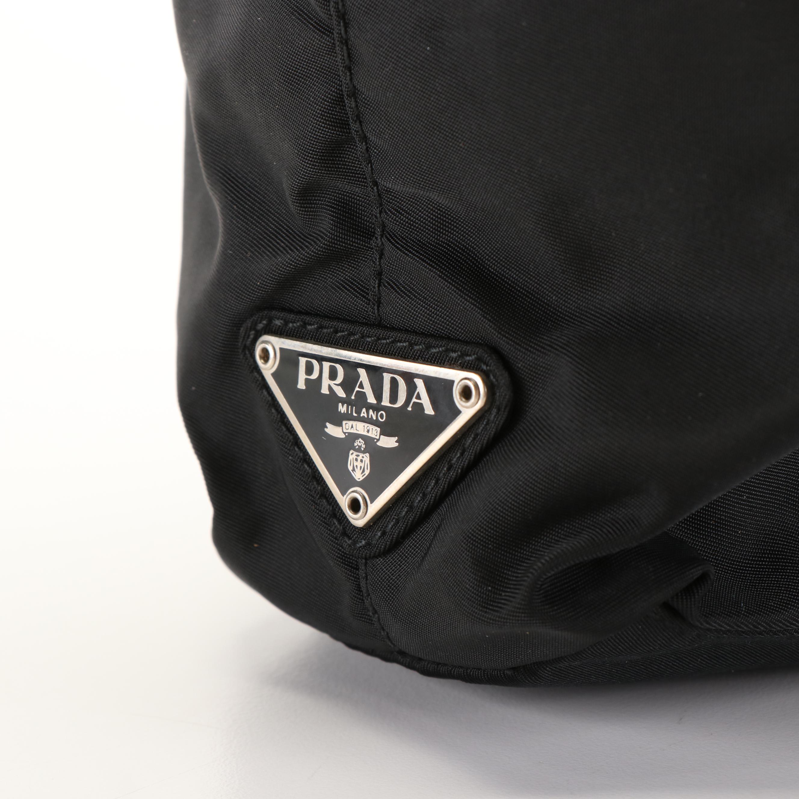 Prada Utility Classic Logo Black Tessuto Nylon Tote Bag