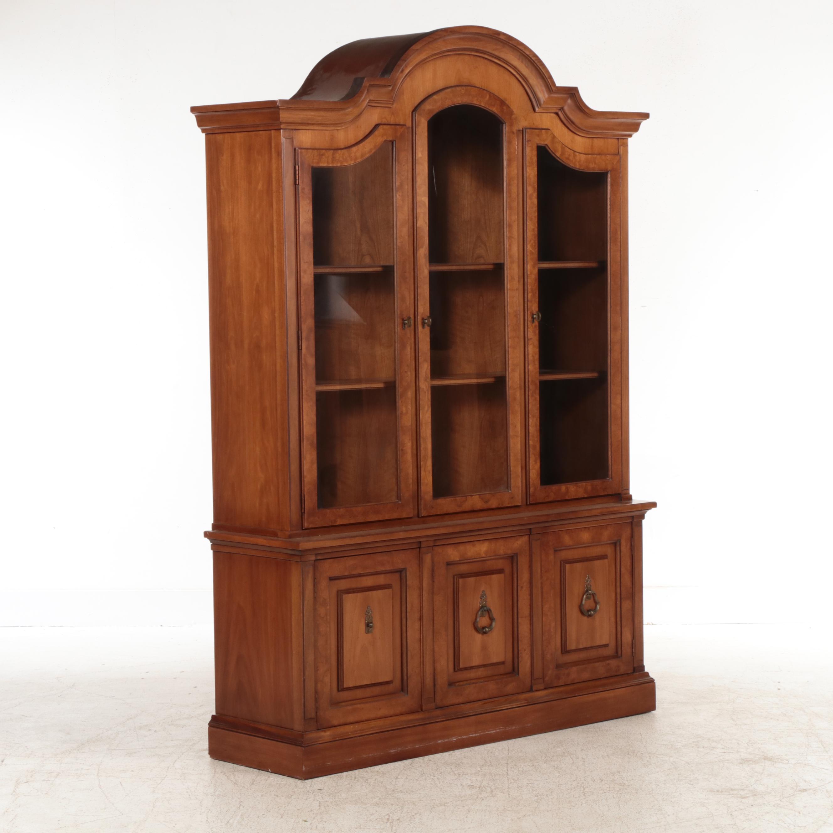 Drexel "Repertoire" Cherrywood, Walnut, and Burl Elm China Cabinet