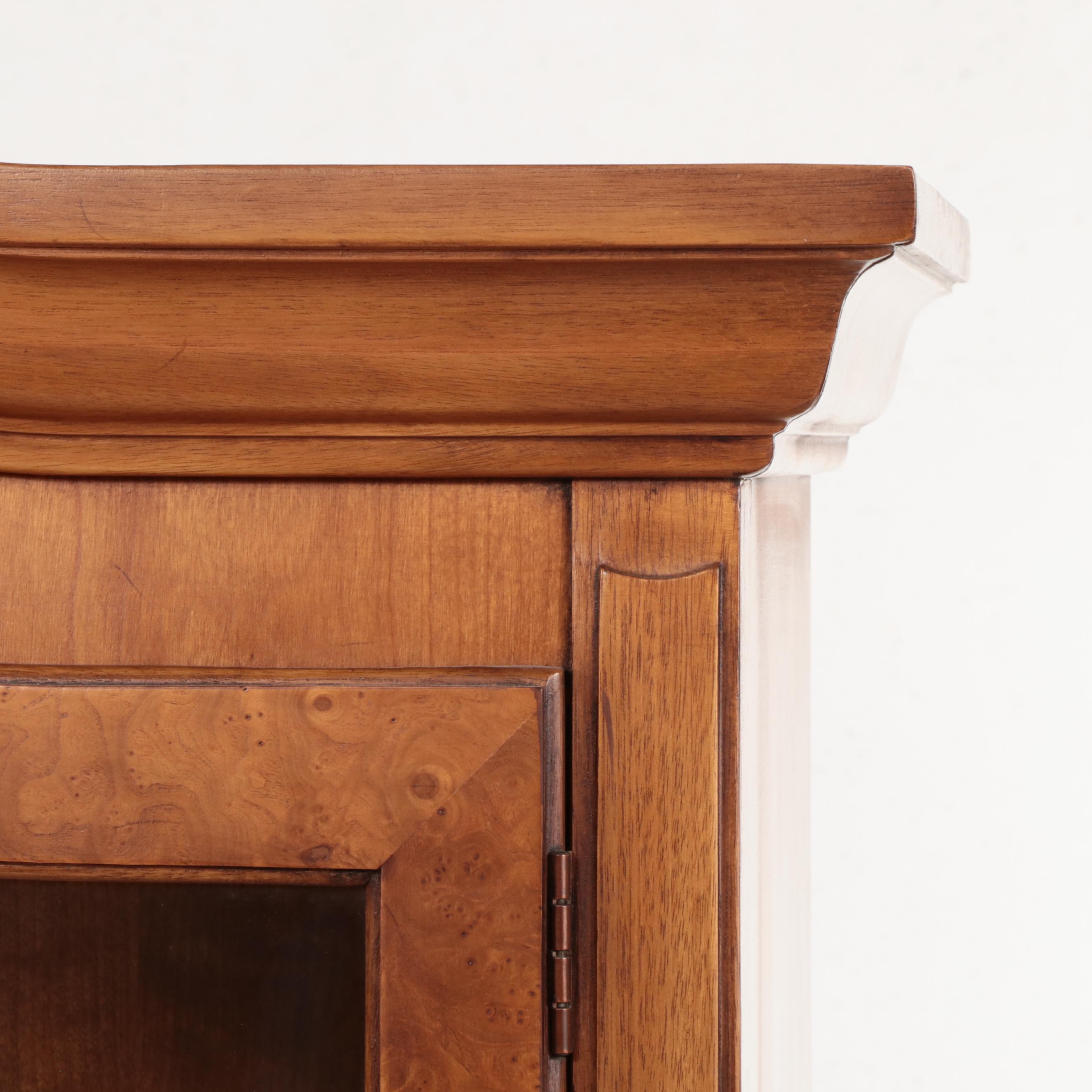 Drexel "Repertoire" Cherrywood, Walnut, and Burl Elm China Cabinet