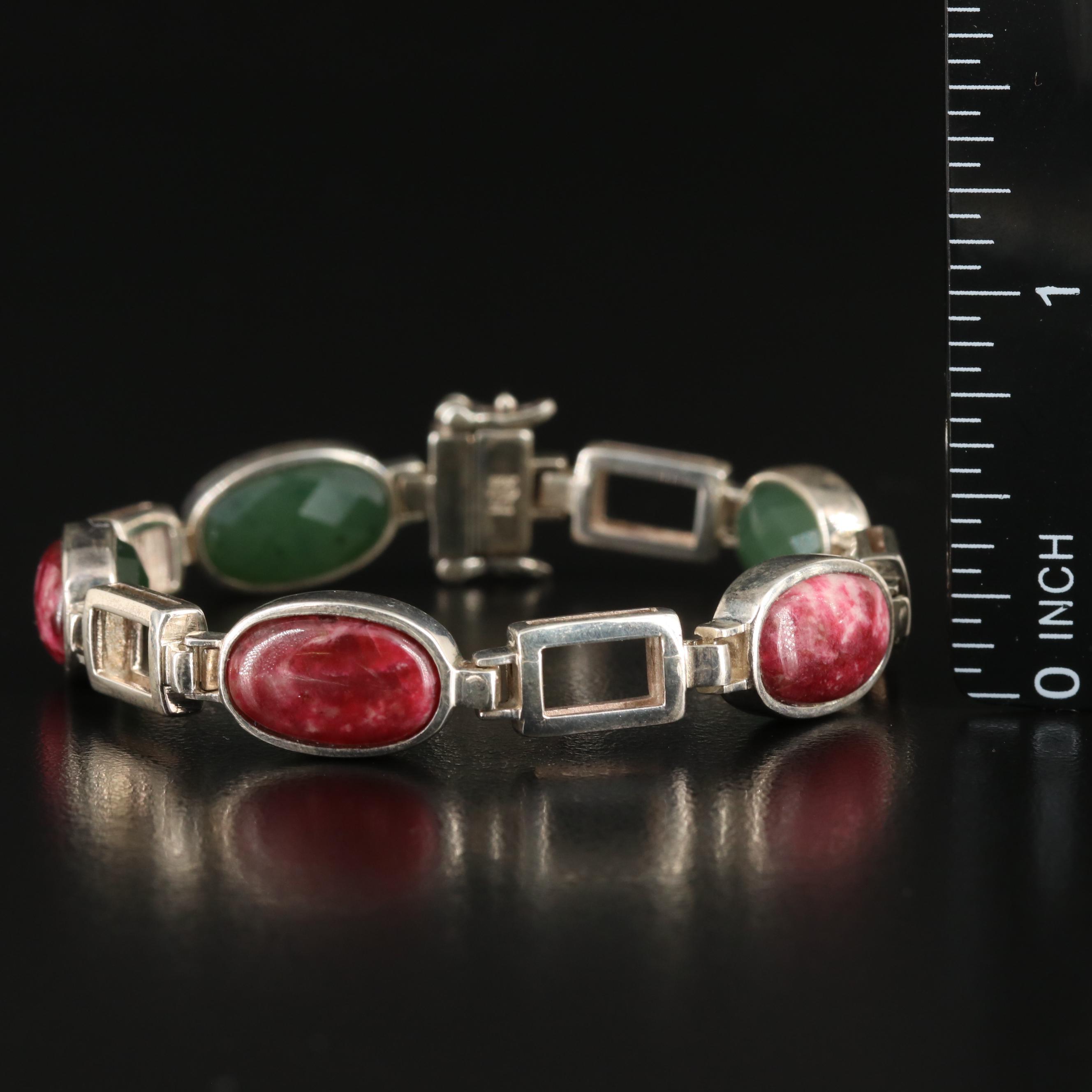 Jay King for Desert Rose Trading Sterling Reversible Gemstone Bracelets