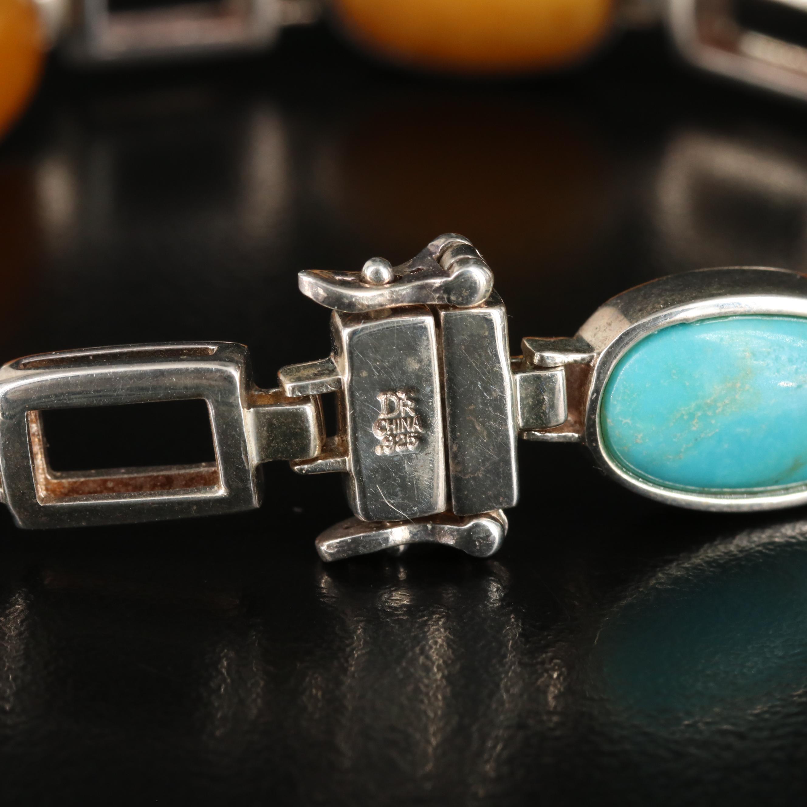 Jay King for Desert Rose Trading Sterling Reversible Gemstone Bracelets