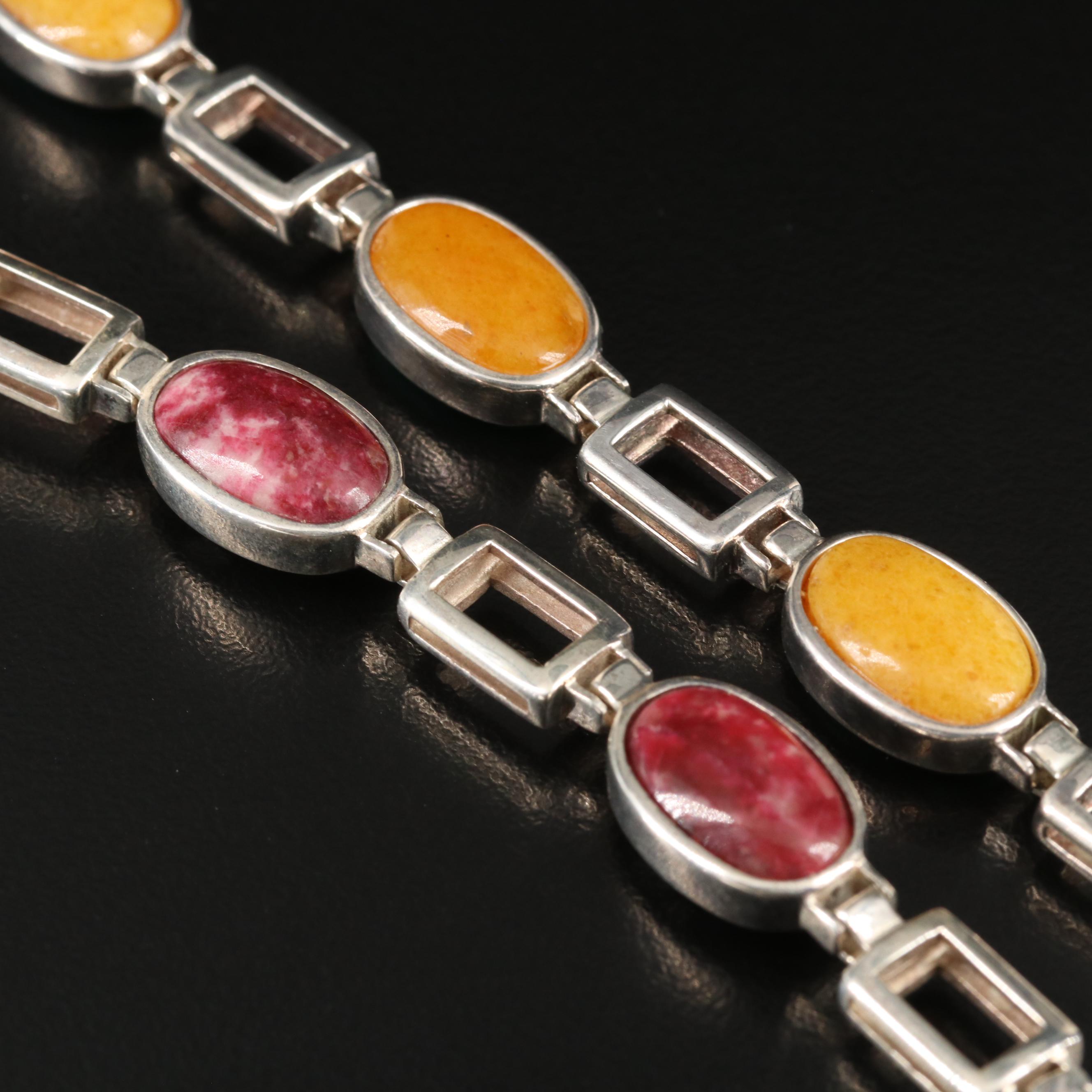Jay King for Desert Rose Trading Sterling Reversible Gemstone Bracelets