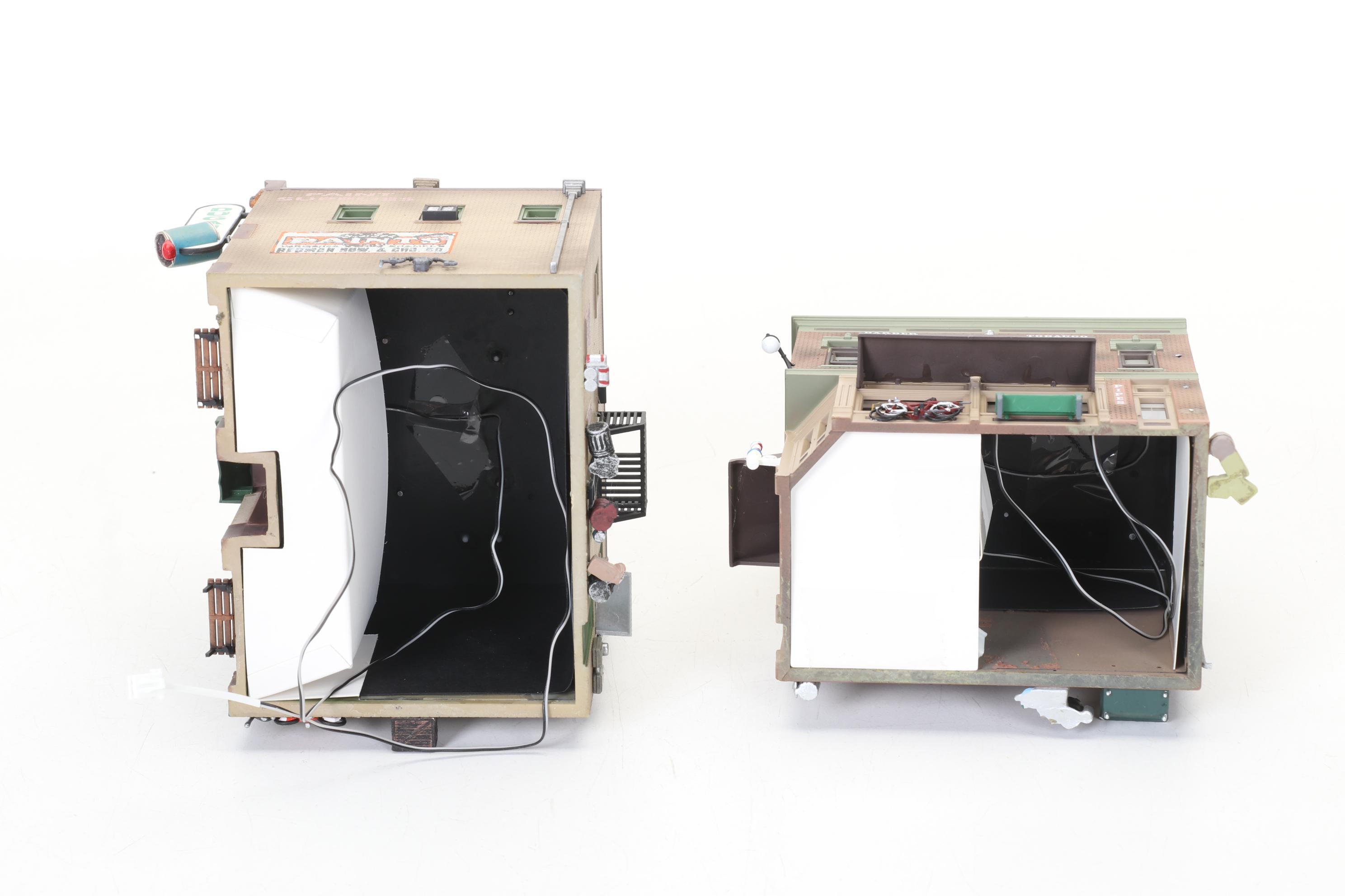 Five Woodland Scenics HO Scale Plastic Buildings with the Municipal Building