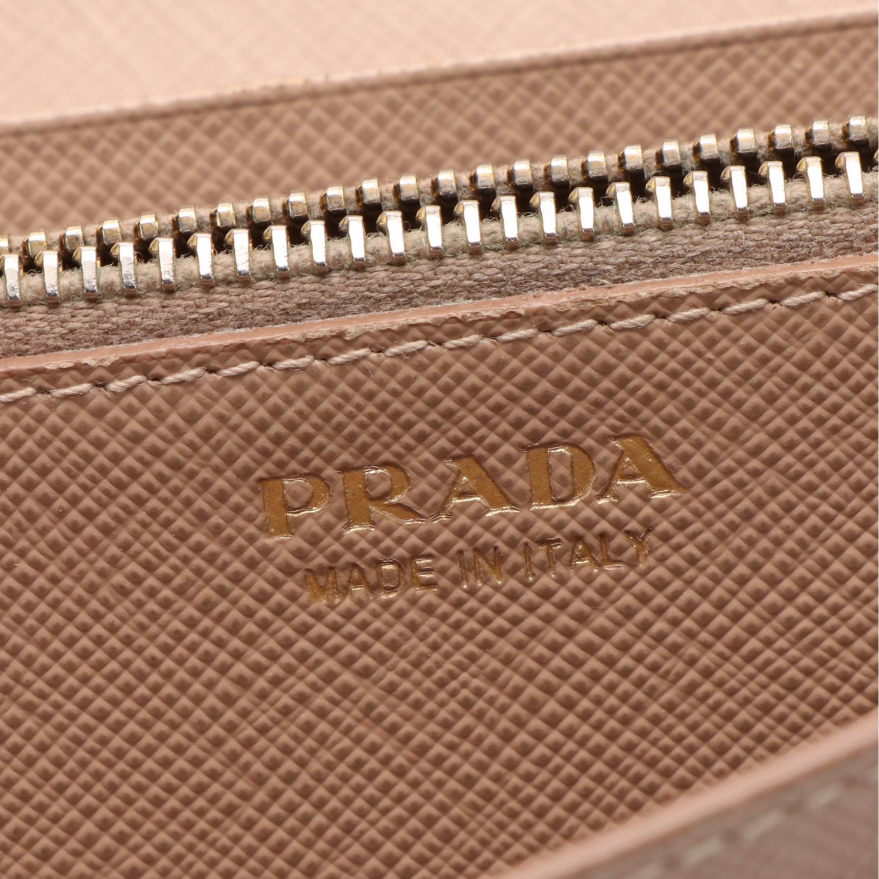 Prada Long Wallet in Beige Saffiano Leather