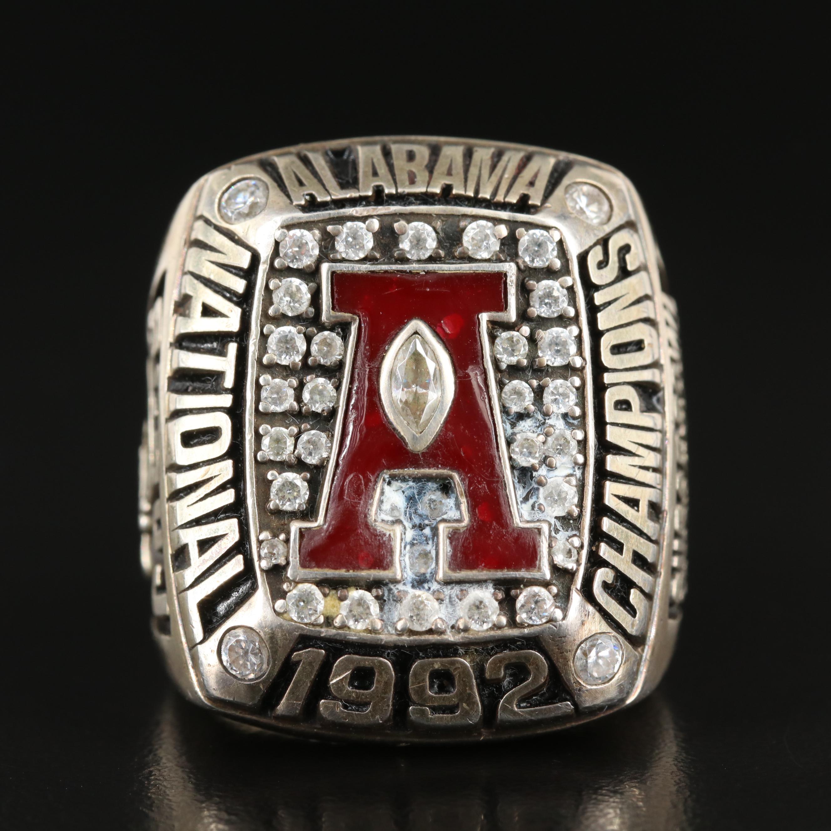 Alabama National Champions 1992 Sugar Bowl Sterling Ring