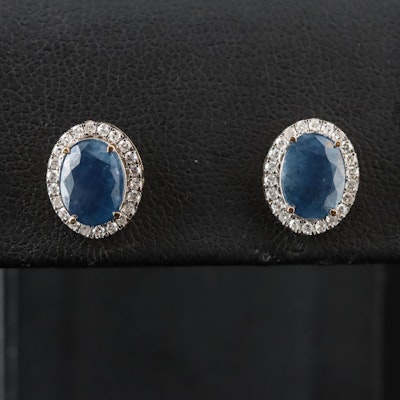 14K Sapphire and 0.28 CTW Diamond Earrings