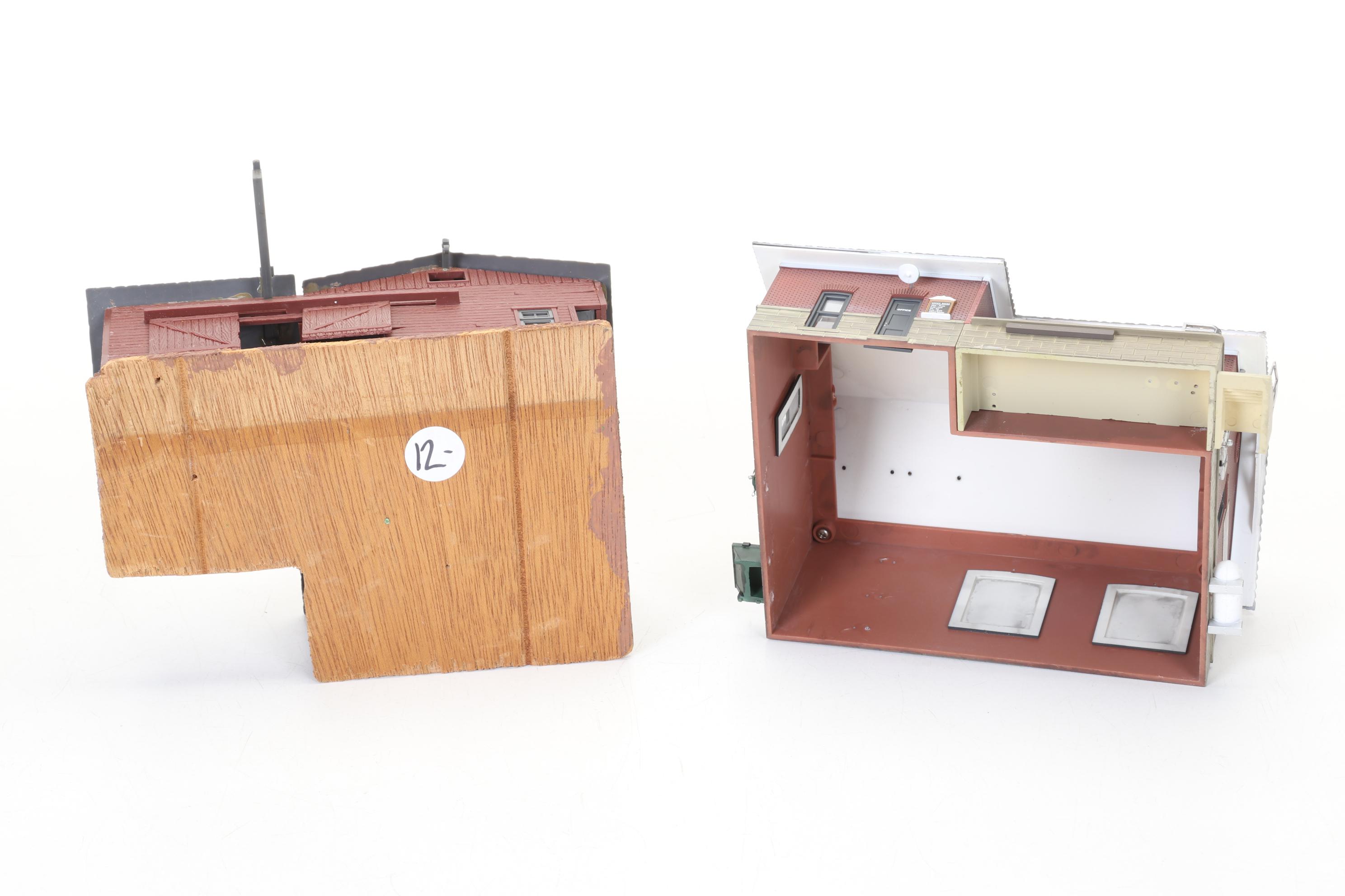 Three Woodland Scenics HO Scale Plastic Buildings with Fire Station