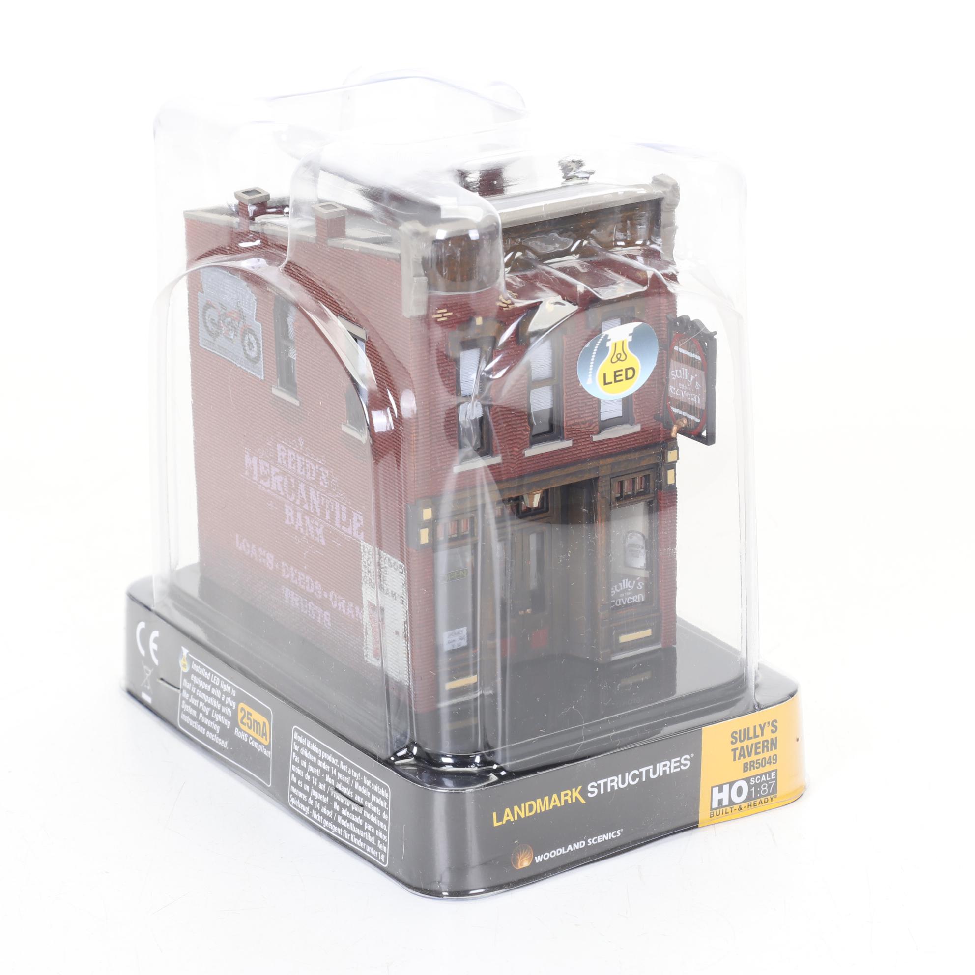 Three Woodland Scenics HO Scale Plastic Buildings with Fire Station