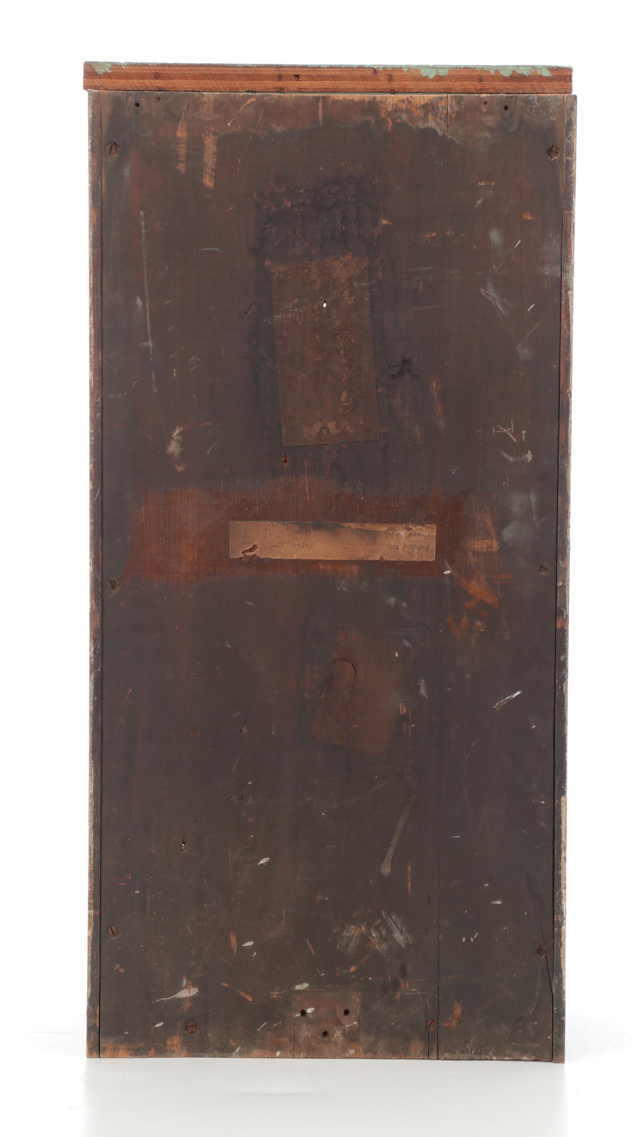 Painted Wood Glass Front Wall Hanging Cabinet