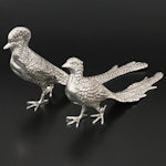 Pair of Silver Plate Pheasant Figurines