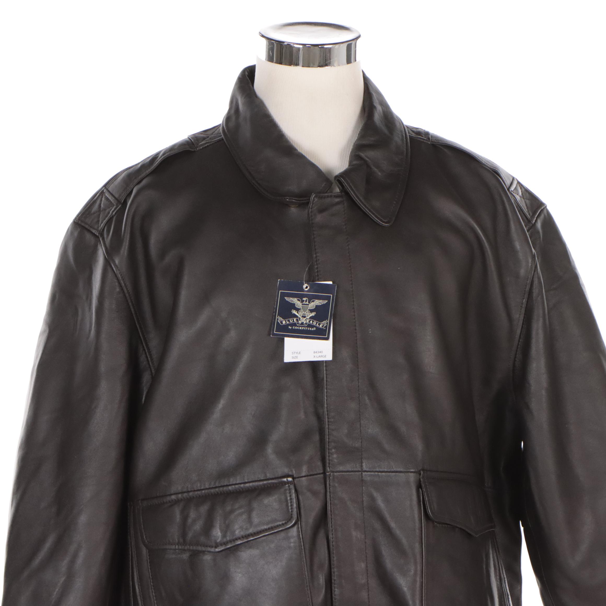 Men's Cockpit USA Army Air Corps Flight Jacket in Lambskin Leather, NWT