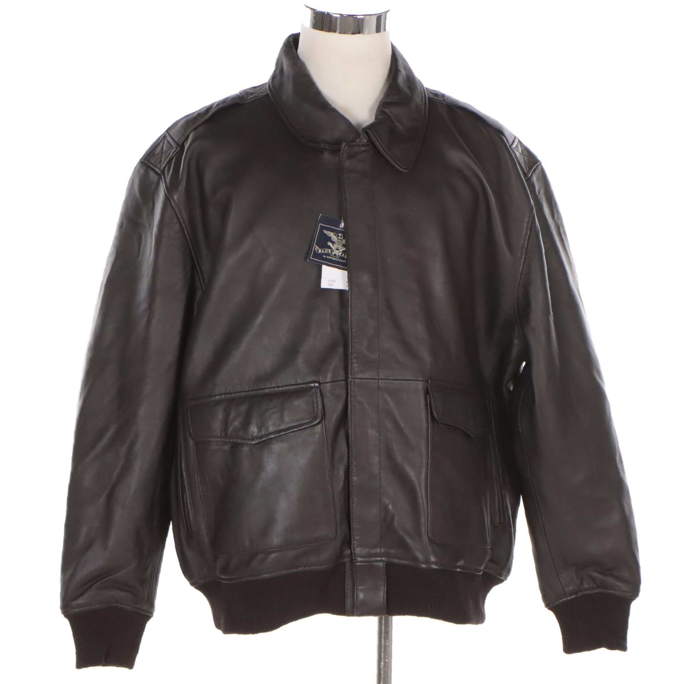 Men's Cockpit USA Army Air Corps Flight Jacket in Lambskin Leather, NWT