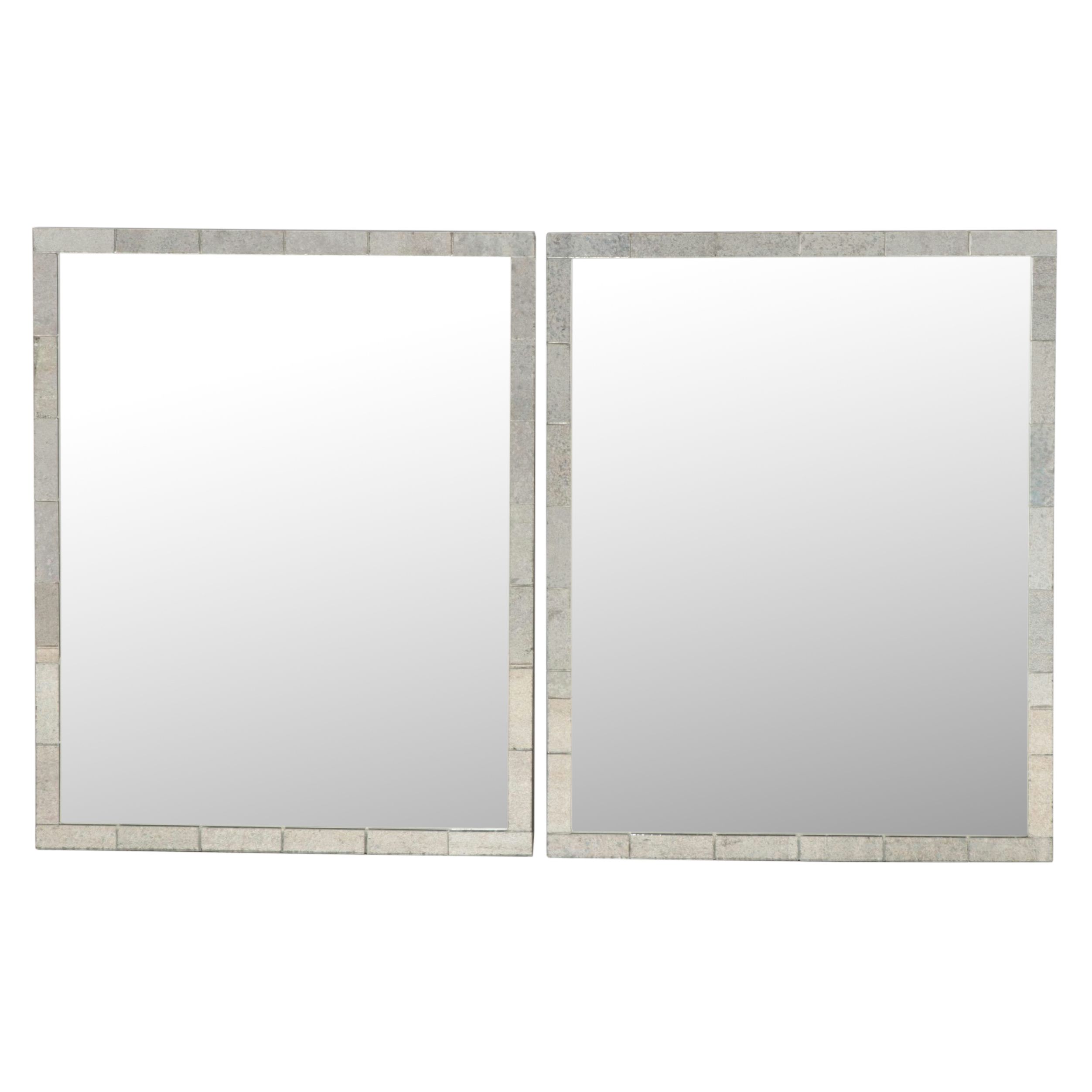 Ballard Designs Mercury Glass Framed Wall Mirror Pair